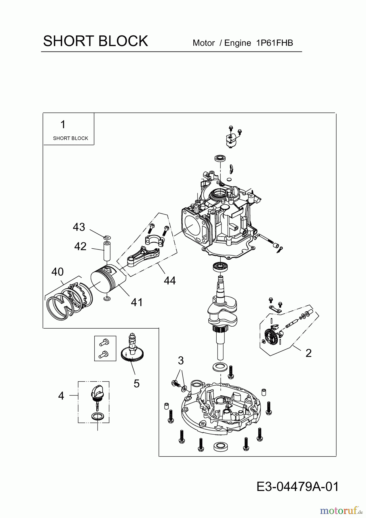  Wolf-Garten Petrol engines MTD 1 P 61 FHB 752Z1P61FHB  (2010) Short block