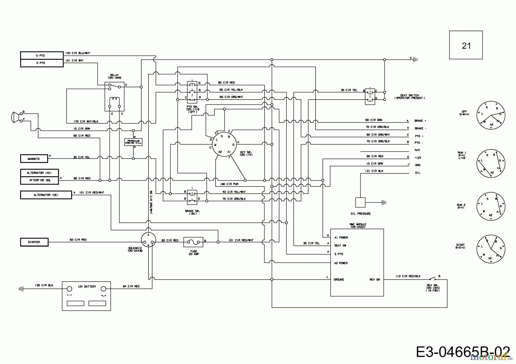  Massey Ferguson Zero Turn MF 50-22 FMZ 17BI4BFP695  (2012) Wiring diagram