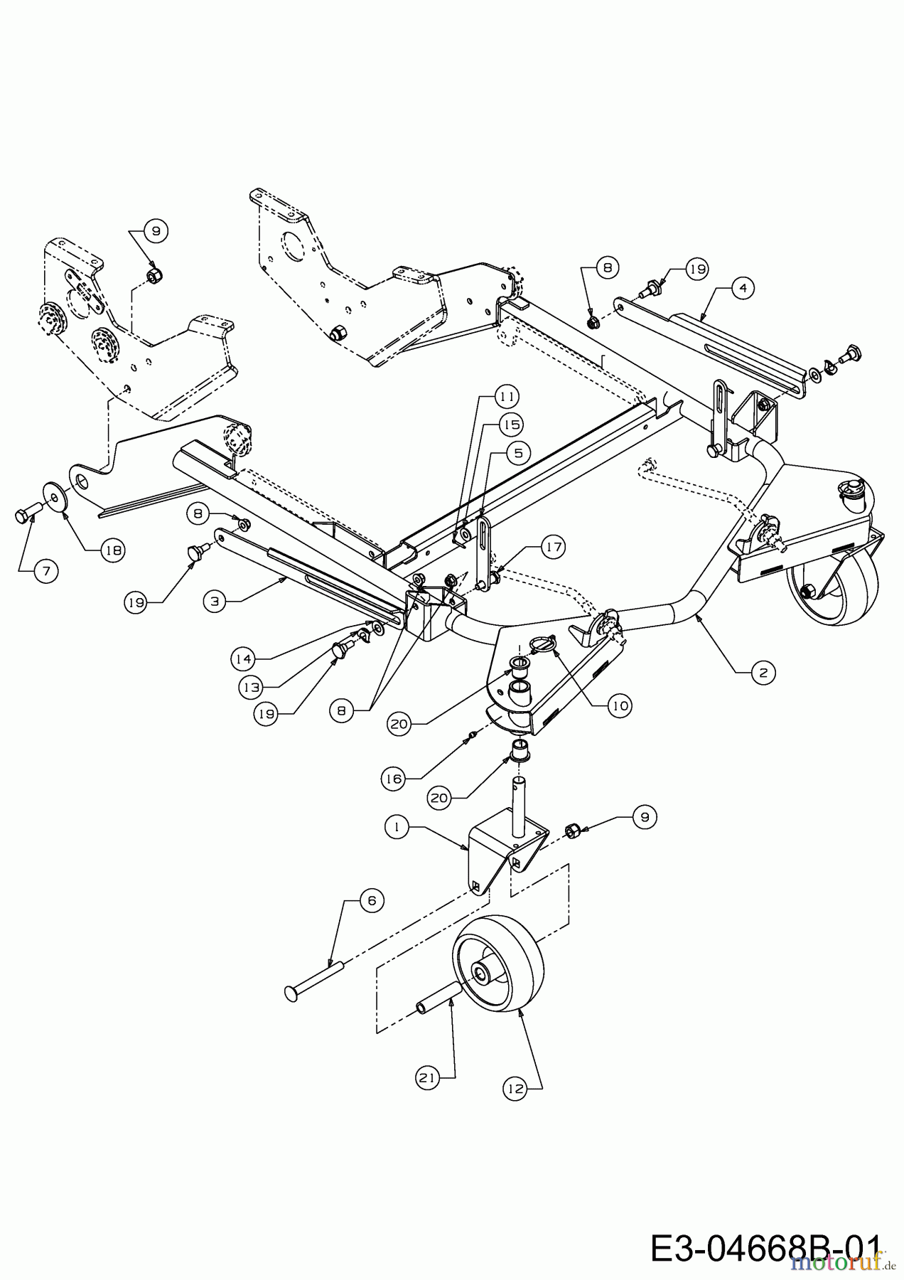  Cub Cadet Zero Turn FMZ 50 17CI4BFP603  (2010) Mowing deck frame