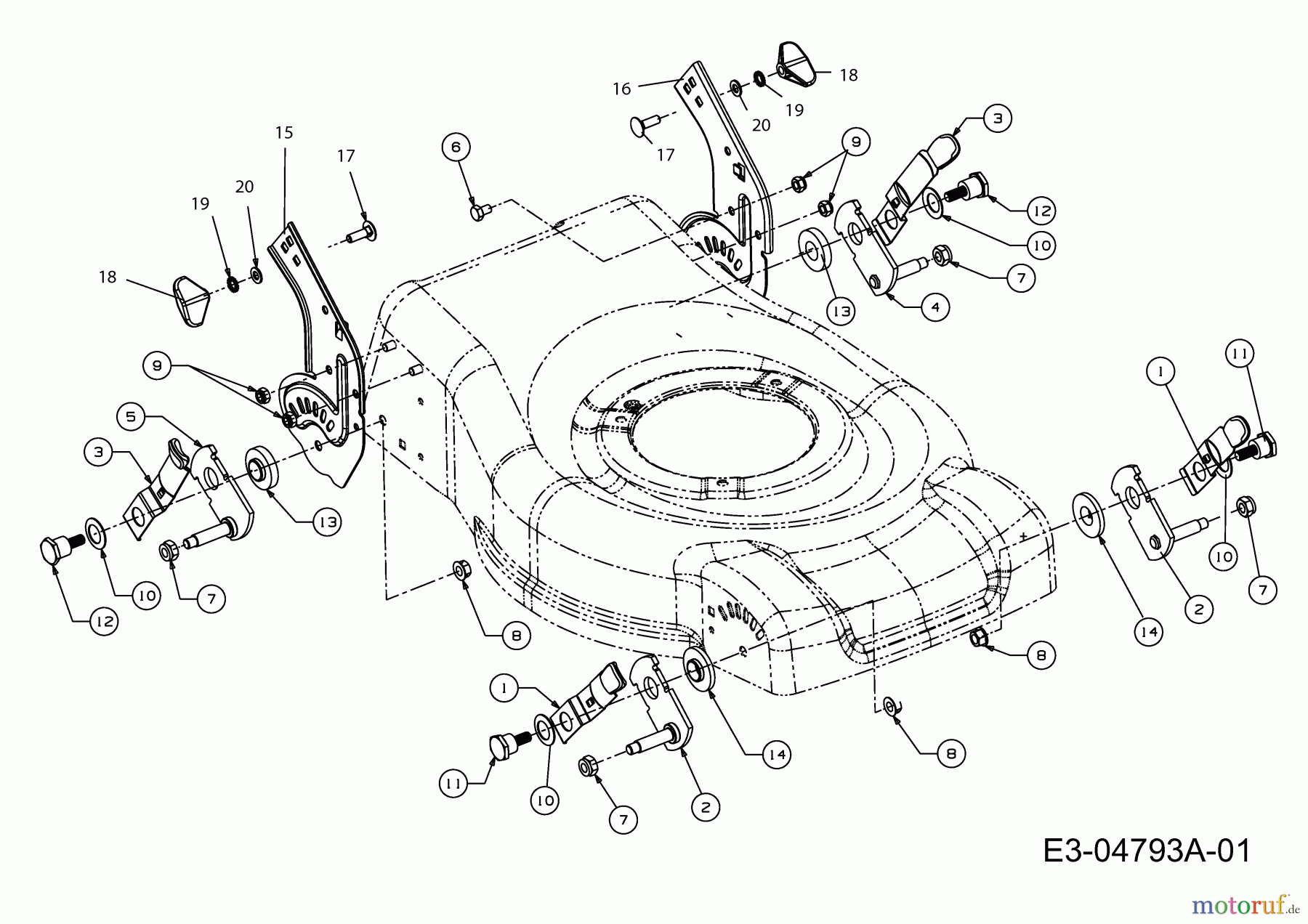  M Tech Petrol mower M 4645 P 11D-J1JD605  (2011) Cutting hight adjustment