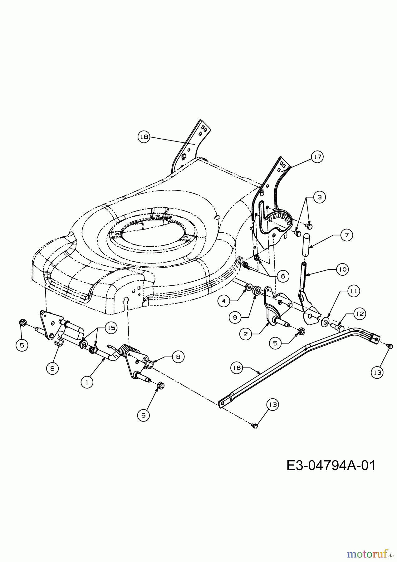  MTD untill 2011 Petrol mower P 46 B 11A-J40G615  (2009) Cutting hight adjustment