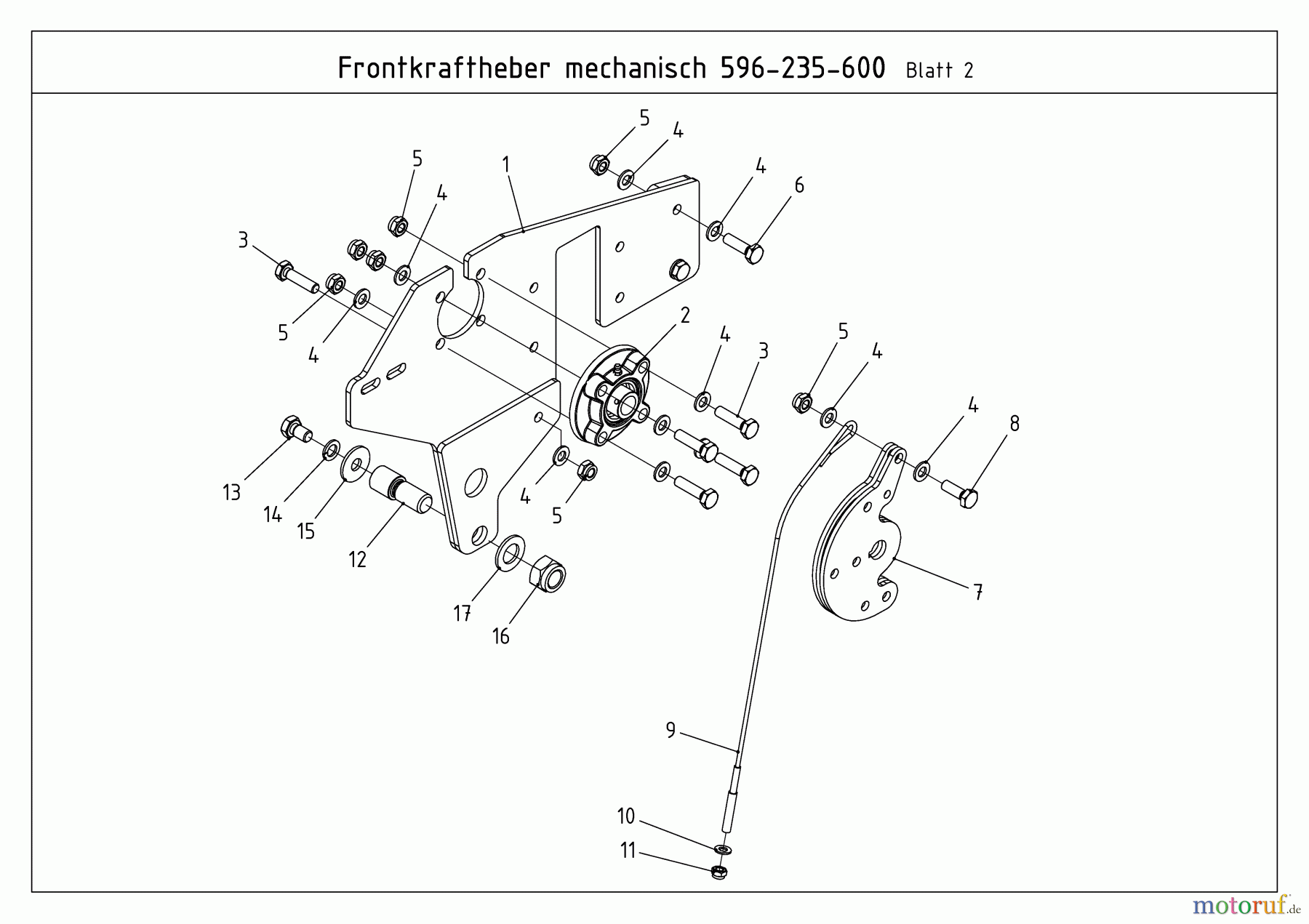  MTD Accessories Accessories compact tractors Front Triangle for CC 2000/3000 series, mechanical 596-235-600  (2011) Bracket left hand