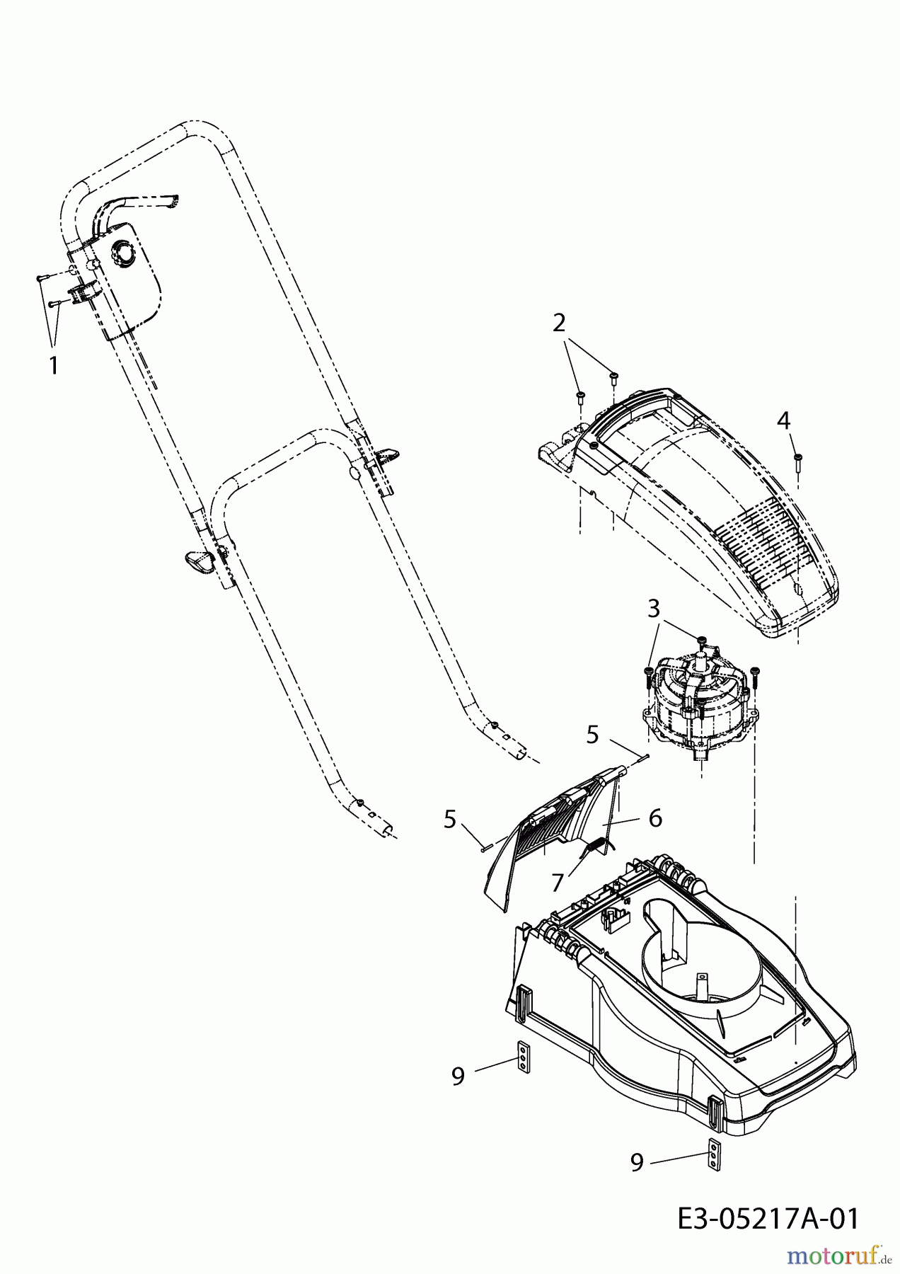  Wolf-Garten Electric mower Campus 32 E 18D-U0C-650  (2010) Rear flap, Deck housing