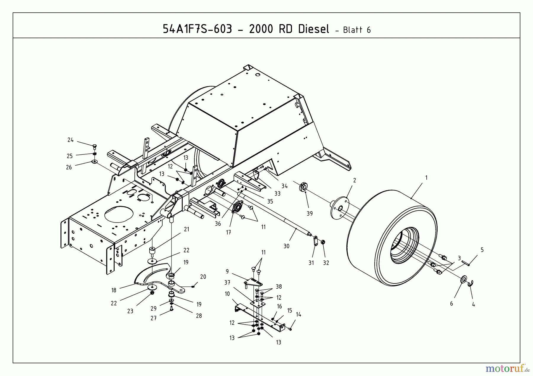  Cub Cadet Compact tractors CC 2000 RD 54A1F7S-603  (2010) Steering, Rear wheels