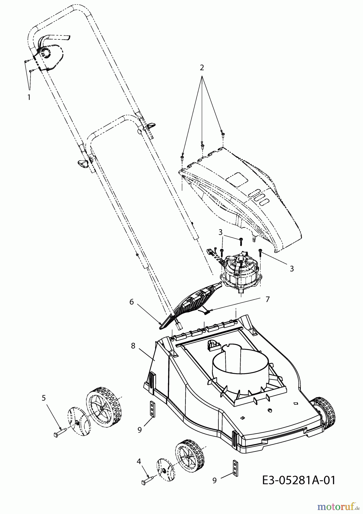  Mastercut Electric mower E 380 18D-S0J-659  (2010) Rear flap, Deck housing