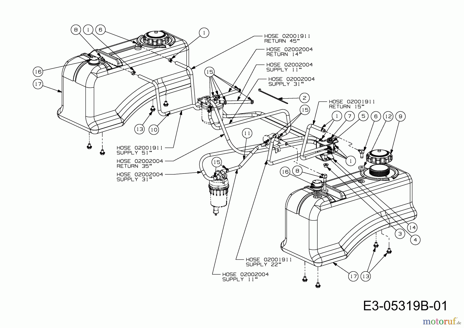  Cub Cadet Zero Turn Tank S 60 53AY8DU6603  (2010) Fuel tank