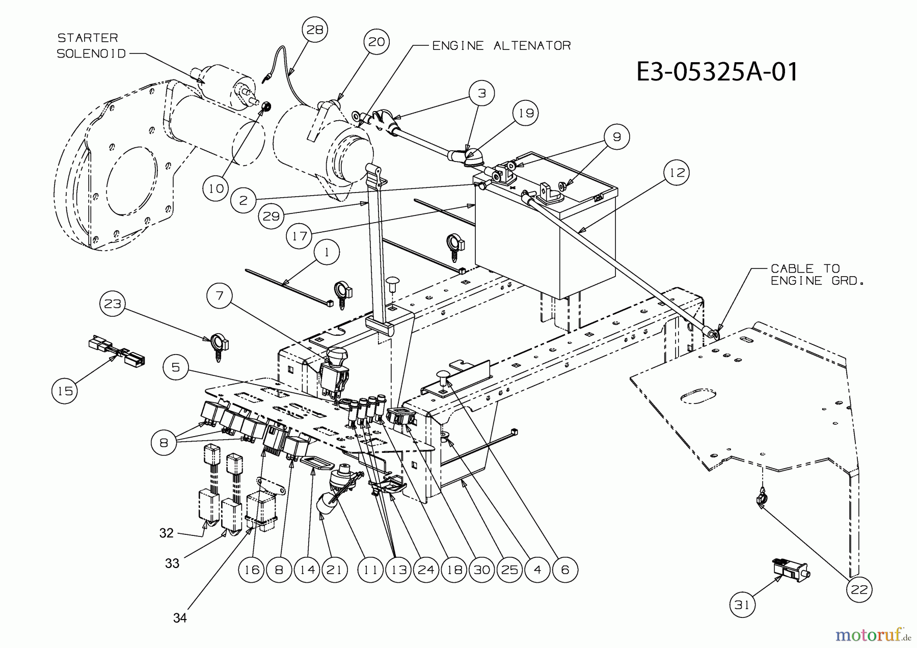  Cub Cadet Zero Turn Tank S 60 53AY8DU6603  (2010) Electric parts until 18.11.2009