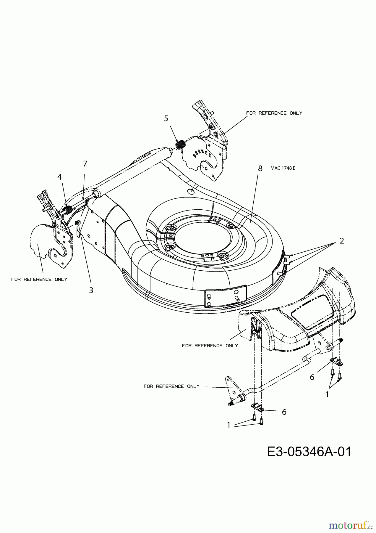  Mac Allister Electric mower 1748 E 18A-16K-668  (2010) Deck housing, Rear door rod