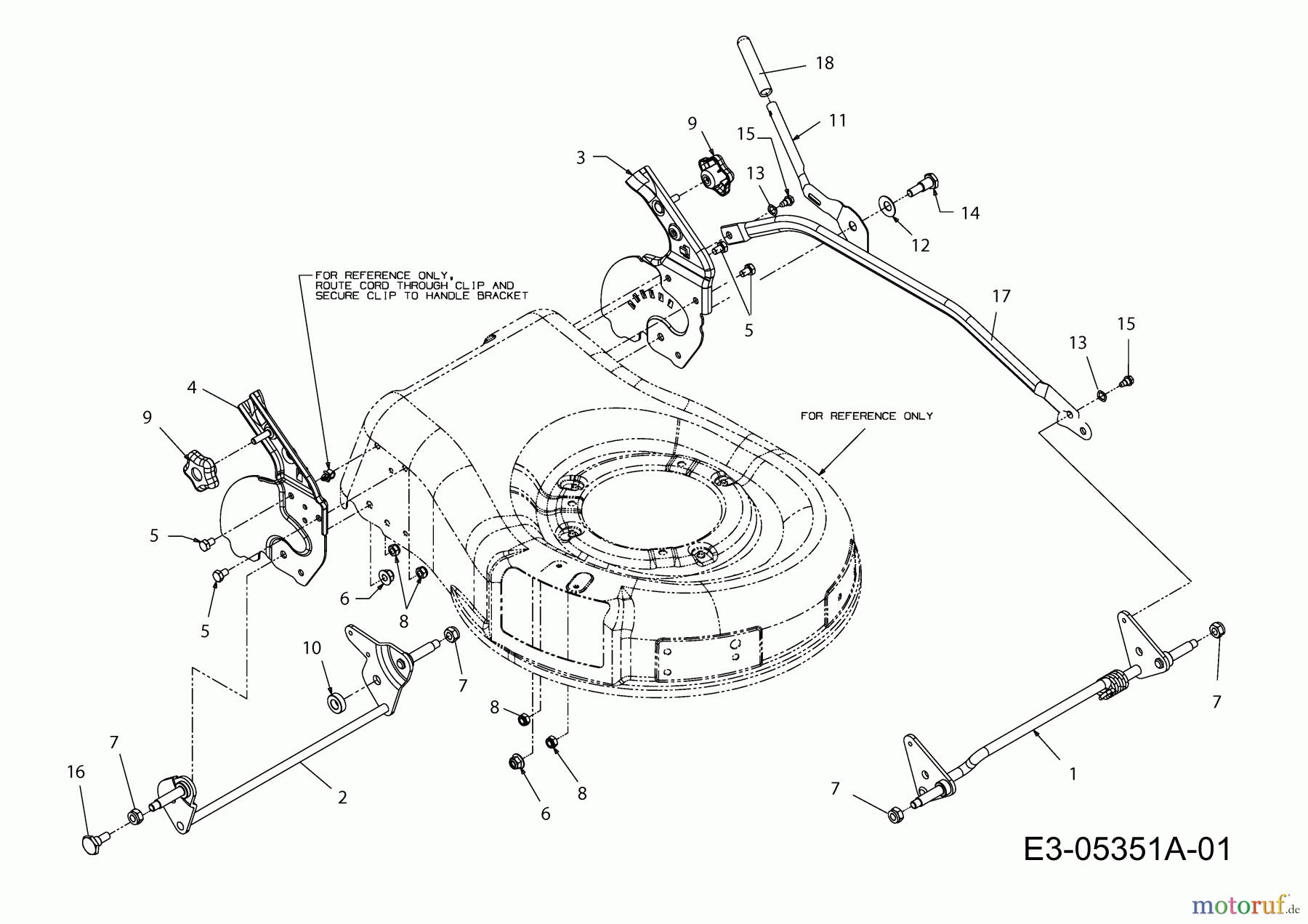  Mac Allister Electric mower 1748 E 18A-16K-668  (2010) Cutting hight adjustment