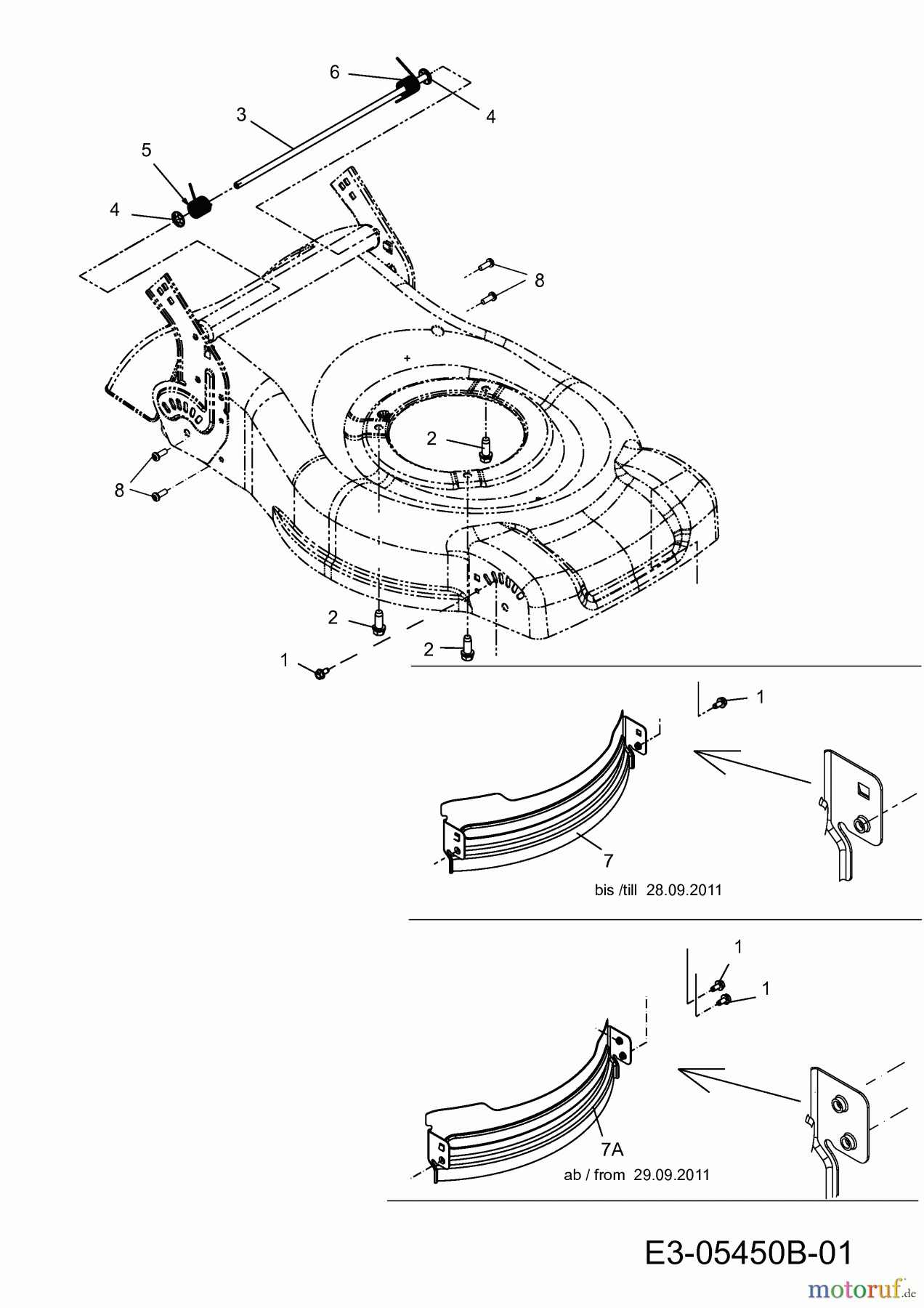  MTD Petrol mower self propelled MTD 46 BS 12A-J75B600  (2015) Front baffle, Rod rear flap