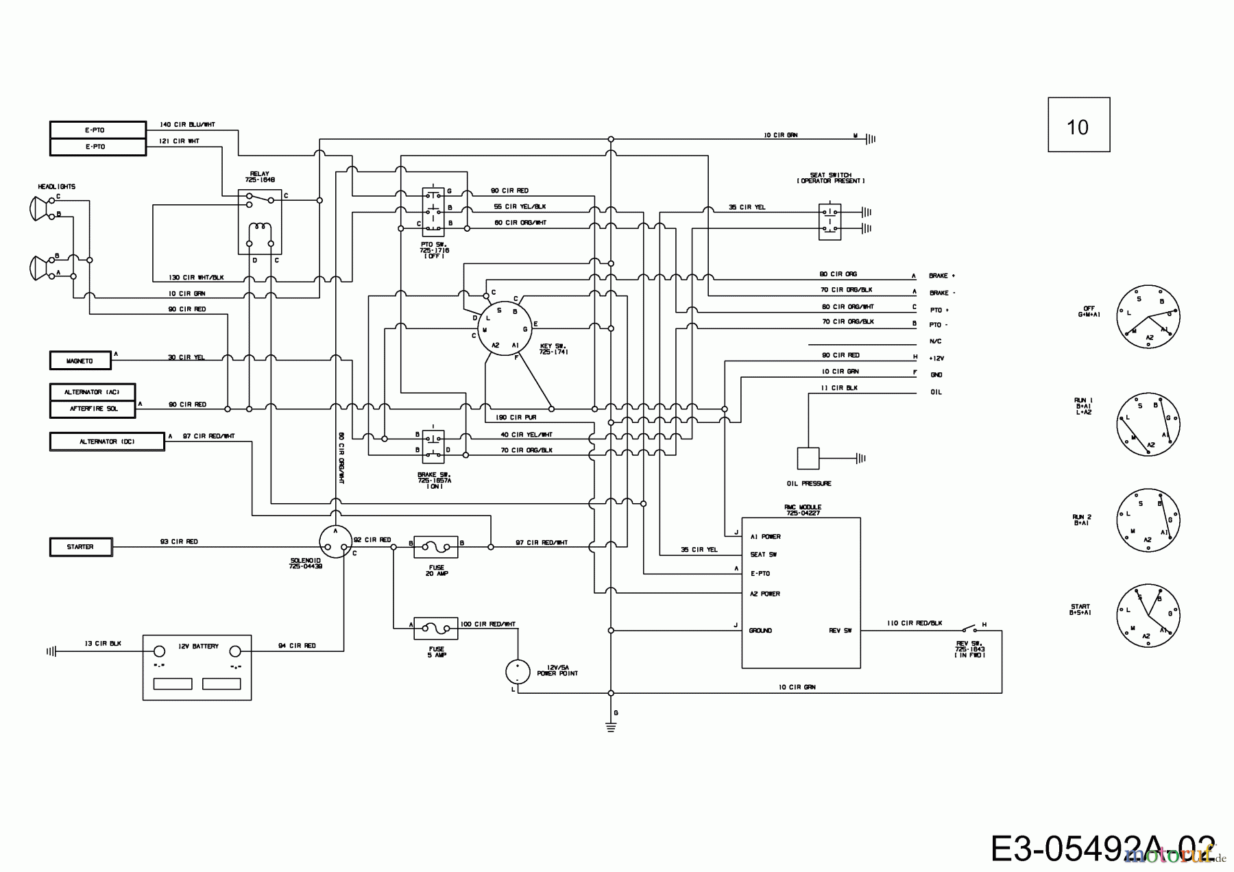  Massey Ferguson Zero Turn MF 50-24 IZ 17AI9BKP695  (2011) Wiring diagram