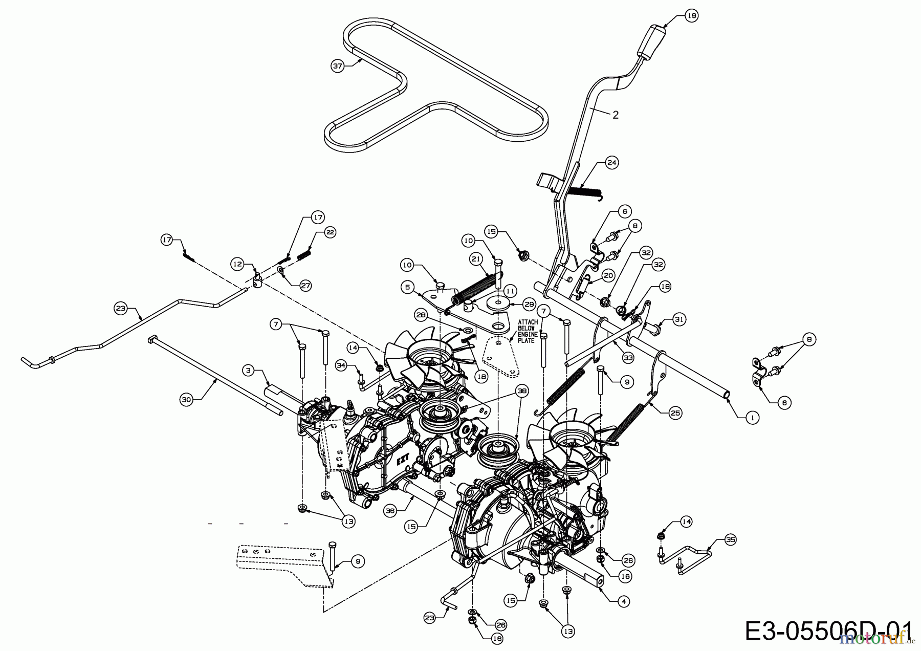  Cub Cadet Zero Turn Z-Force 48 S 17AI5BHB603  (2013) Drive system