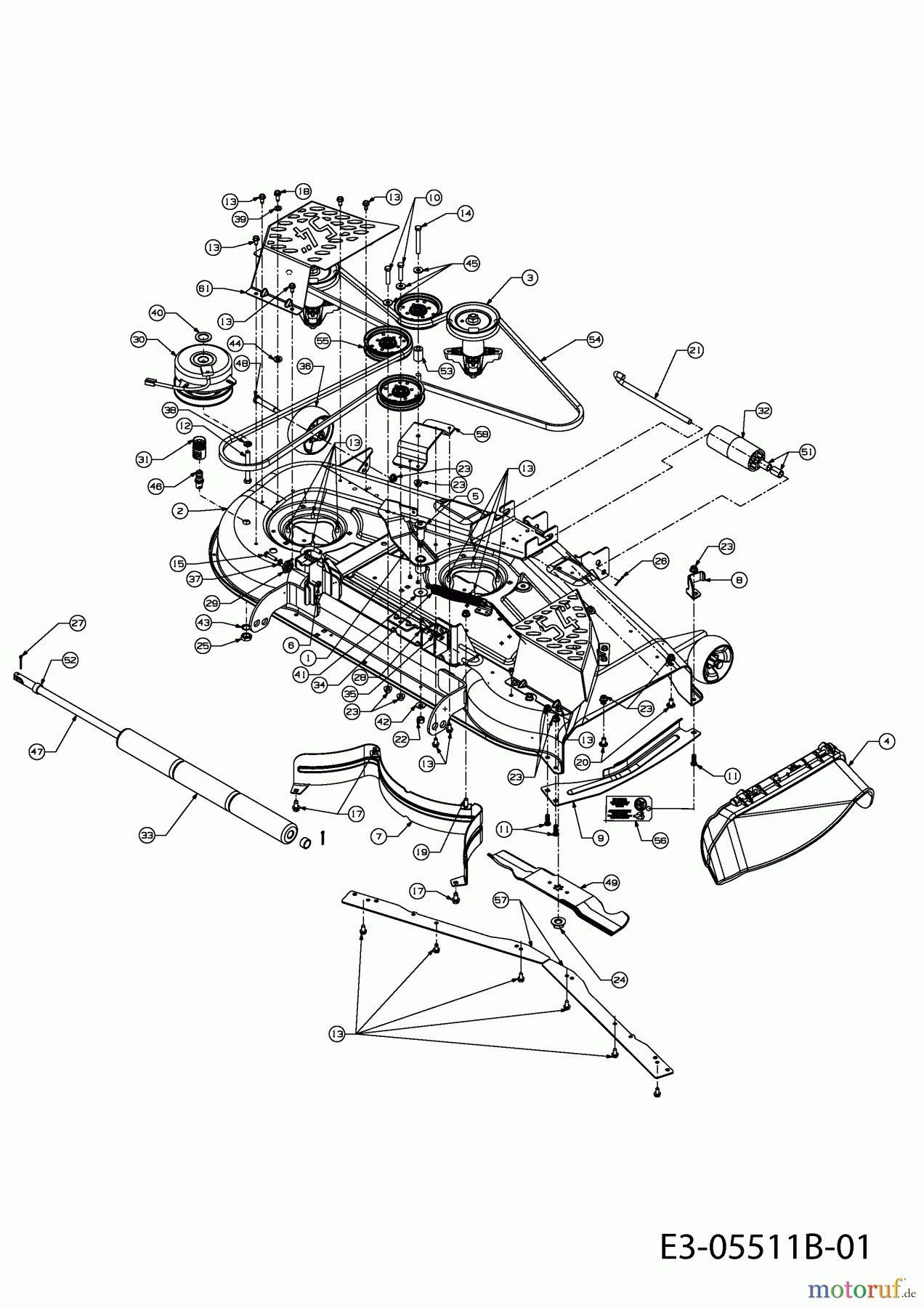  Cub Cadet Zero Turn RZT 54 17AI2ACK603  (2011) Mowing deck K (54