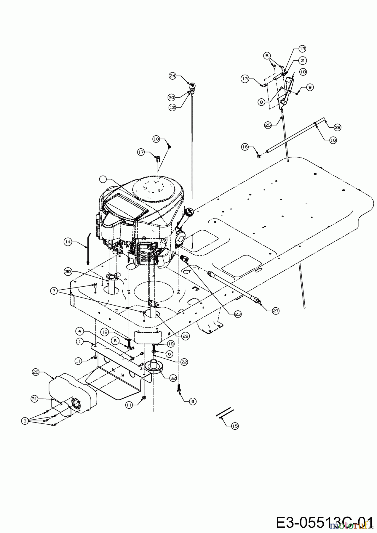  Cub Cadet Zero Turn RZT 54 17AI2ACK603  (2013) Choke- and throttle control, Engine accessories