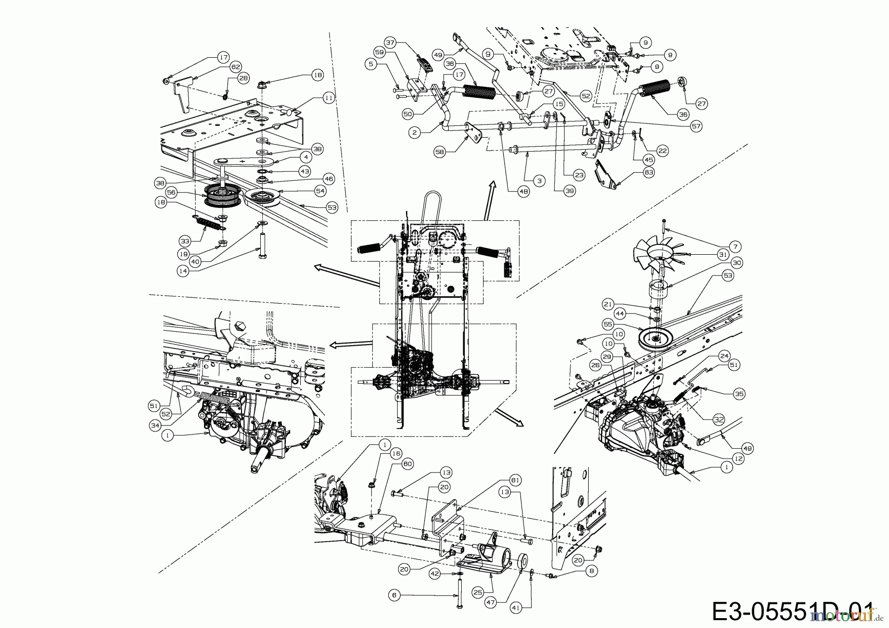  B Power Lawn tractors BT 155-92 AH 2 13HM71KE648  (2014) Drive system