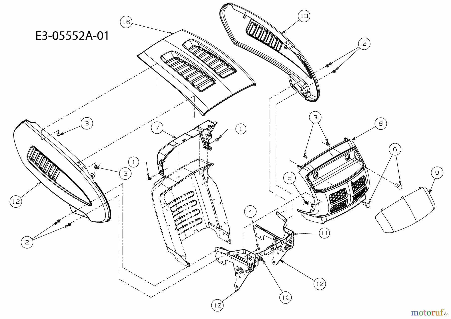  Gartenland Lawn tractors GL 13,5-92 T 13AH773E640  (2010) Engine hood 3-Style