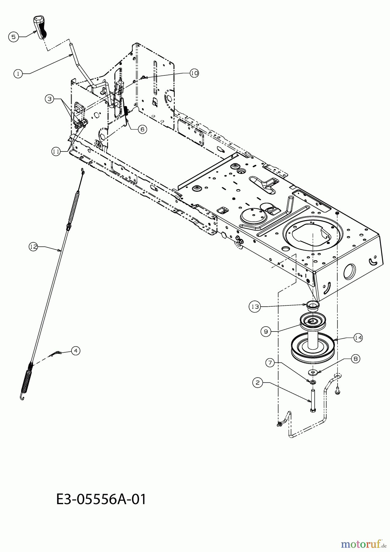  Colombia Lawn tractors PX 16 B 96 H 13CM796F646  (2011) Deck engagement, Engine pulley