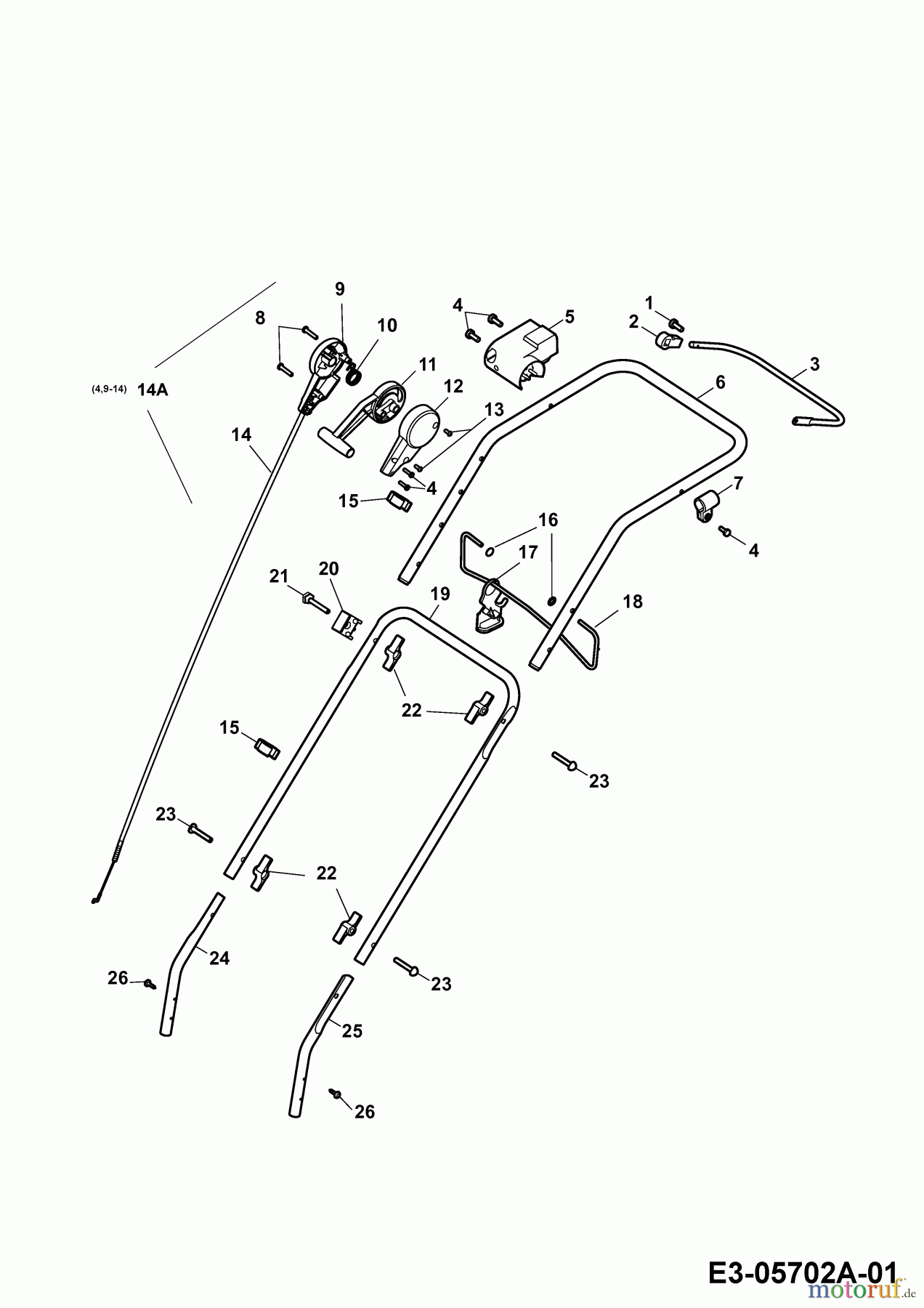  Wolf-Garten Electric verticutter UV 32 EV 3632680 Series J  (2009) Handle