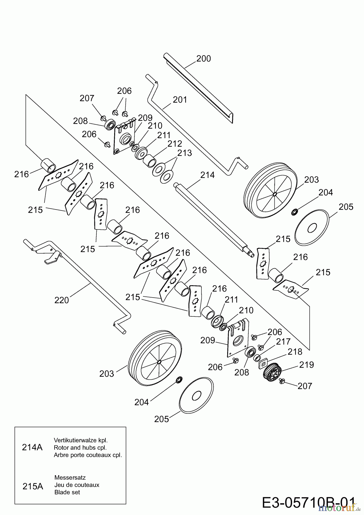  Wolf-Garten Electric verticutter UV 32 EV 3632680  (2014) Cutter block, Wheels