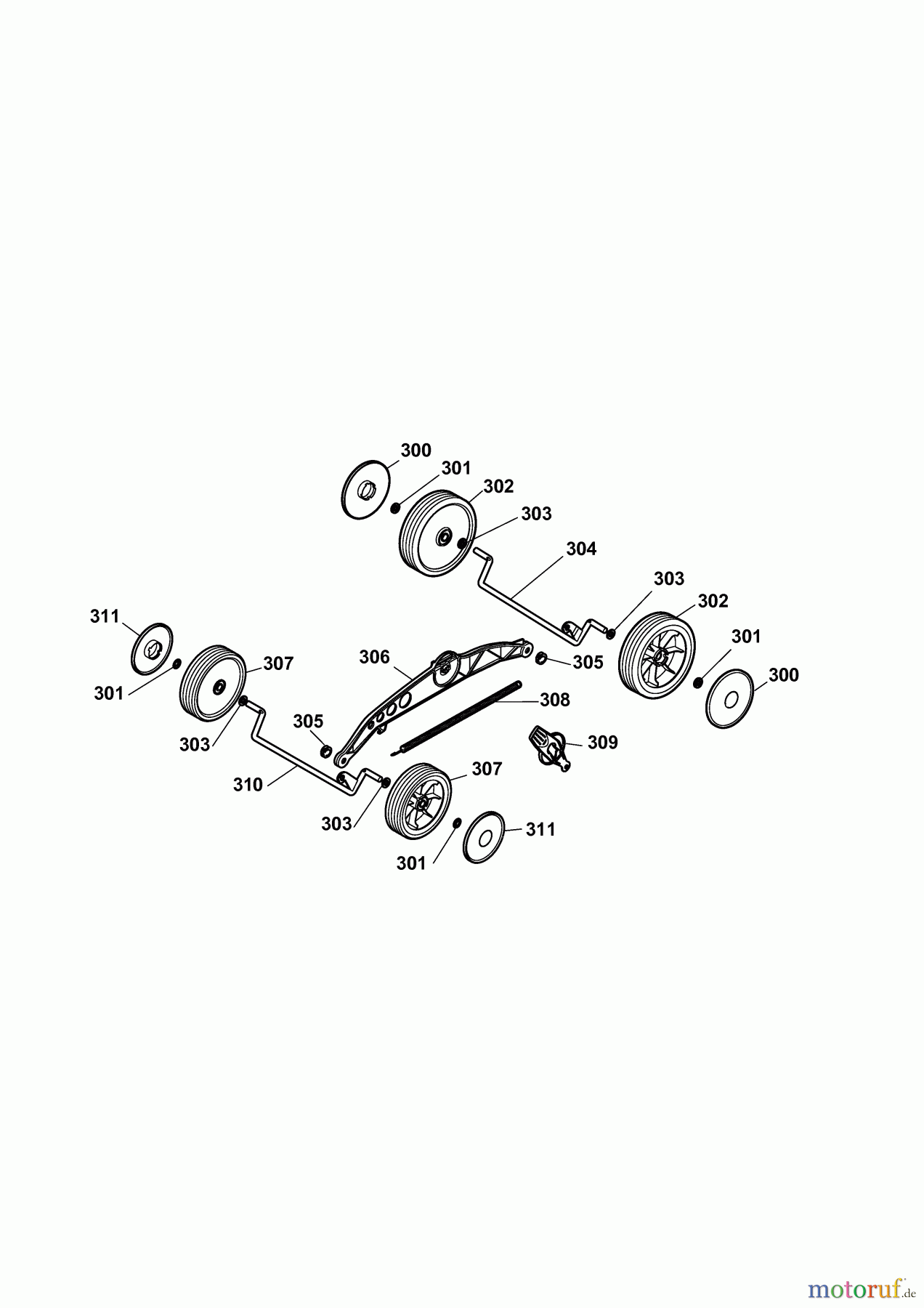  Wolf-Garten Electric mower 541 5000141 Series A  (2010) Wheels, Cutting hight adjustment