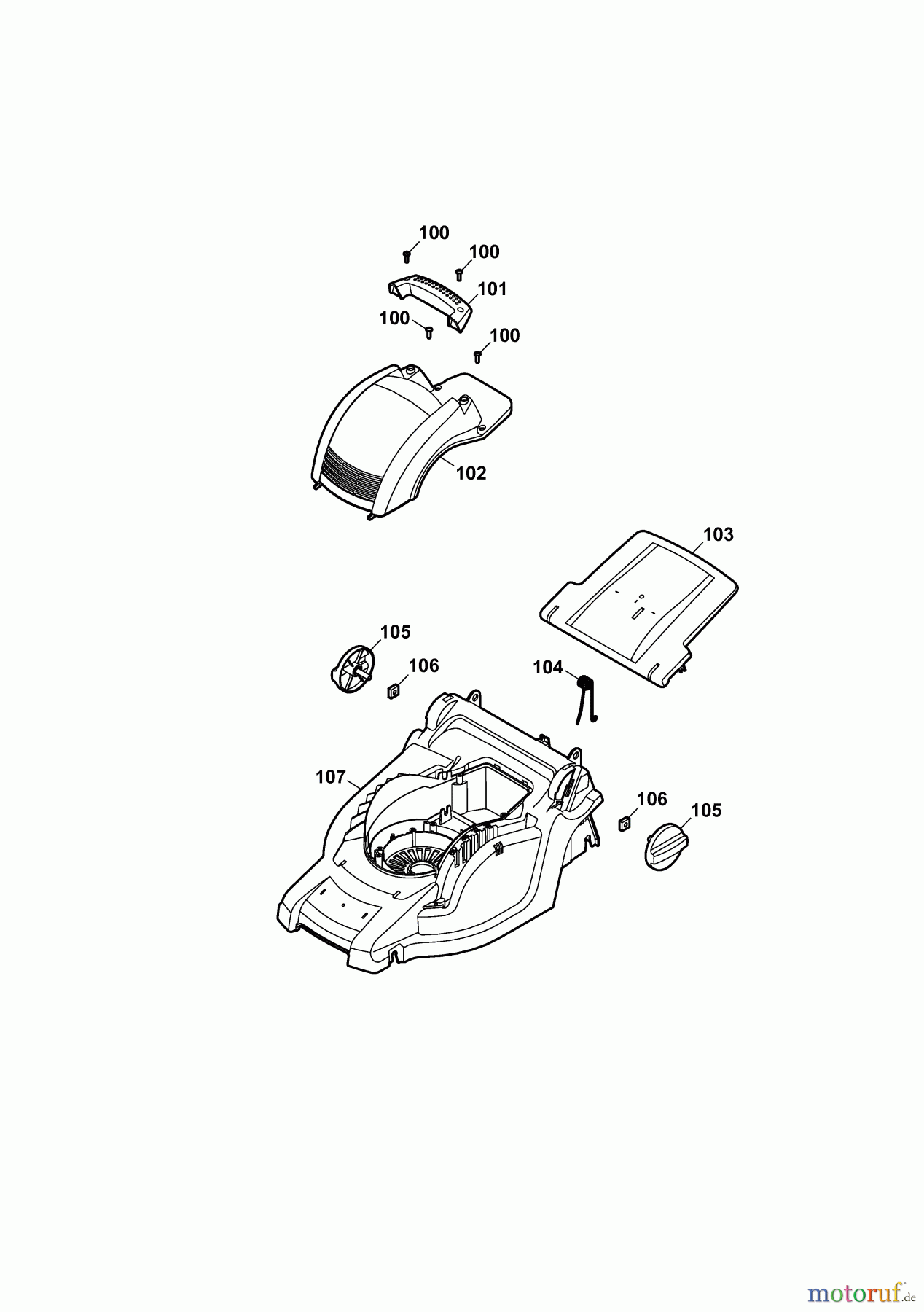  Wolf-Garten Electric mower 2.32 E-1 4905003 Series H  (2010) Deck housing