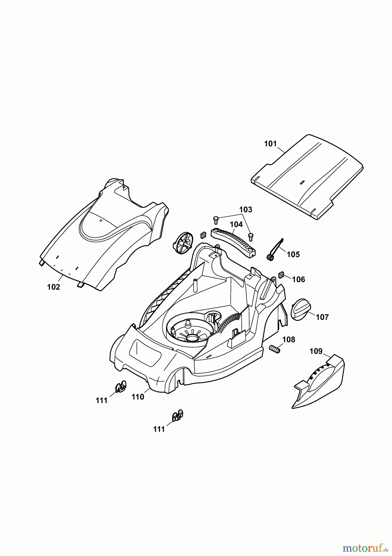  Wolf-Garten Electric mower 2.34 E 4909000 Series D  (2010) Deck housing