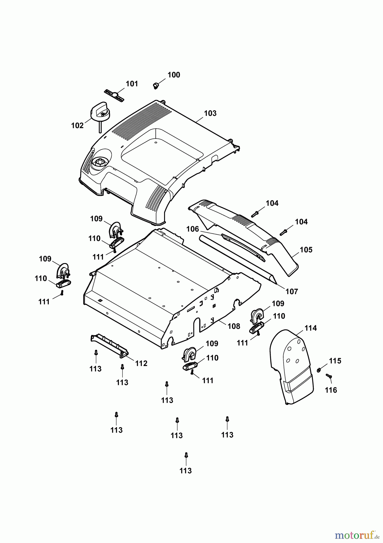  Wolf-Garten Petrol verticutter UV 35 B 3635009 Series A  (2010) Verticutter housing