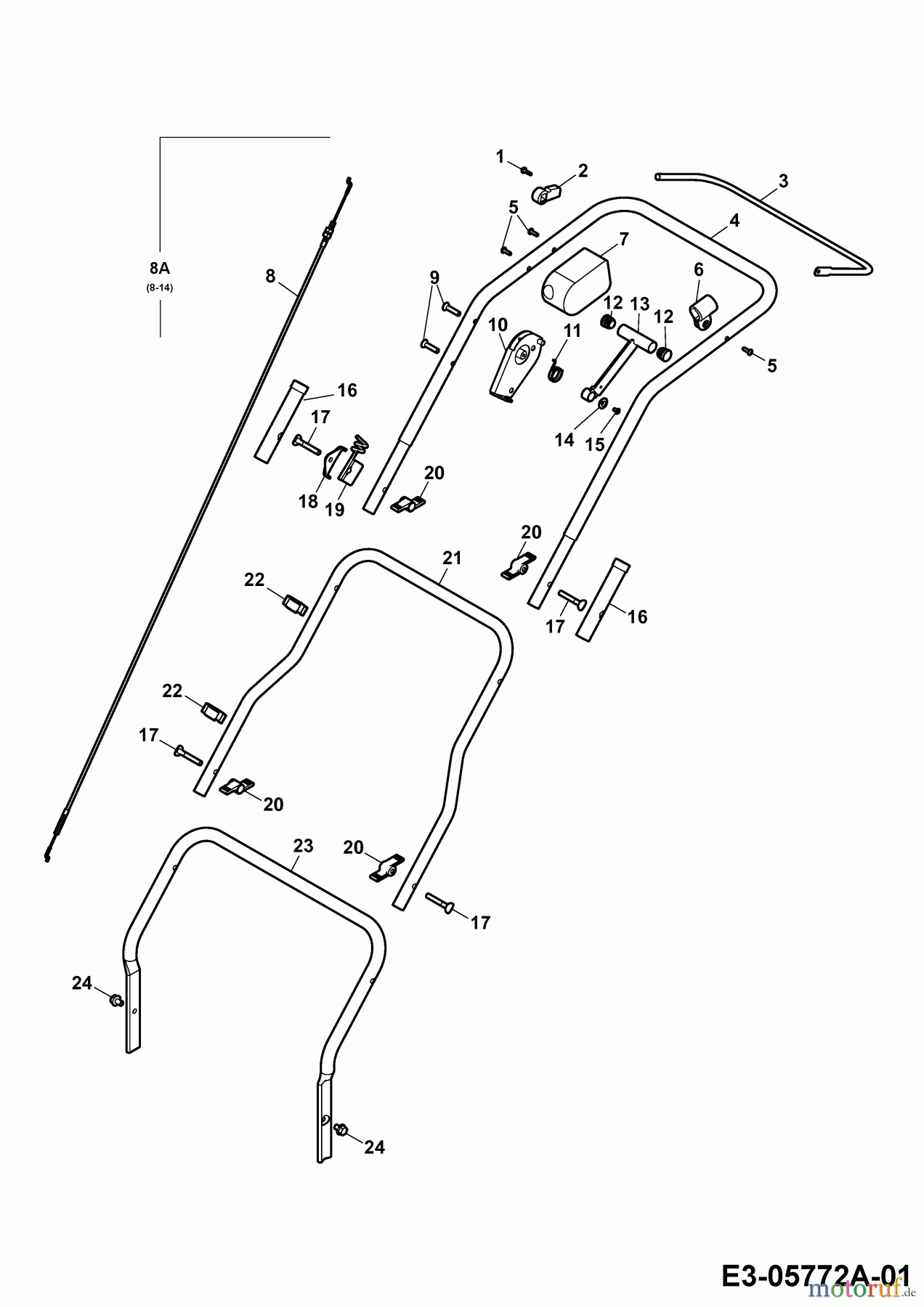  Wolf-Garten Petrol verticutter UV 40 H 3640000 Series H  (2010) Handle