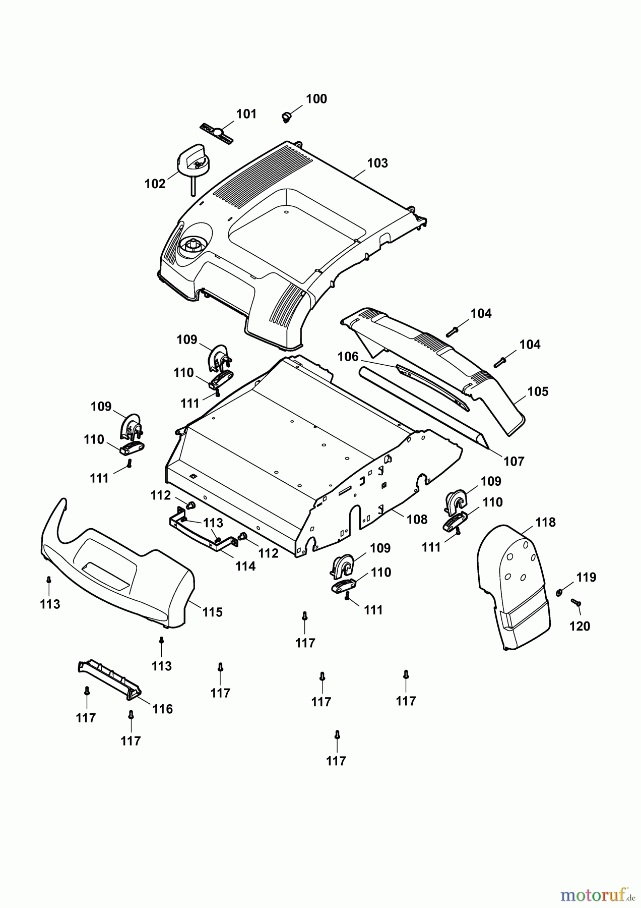  Wolf-Garten Petrol verticutter UV 40 H 3640000 Series D  (2010) Verticutter housing