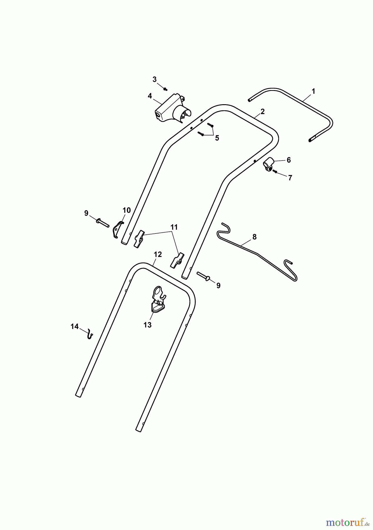  Wolf-Garten Electric mower HE 34 4909687 Series B  (2010) Handle