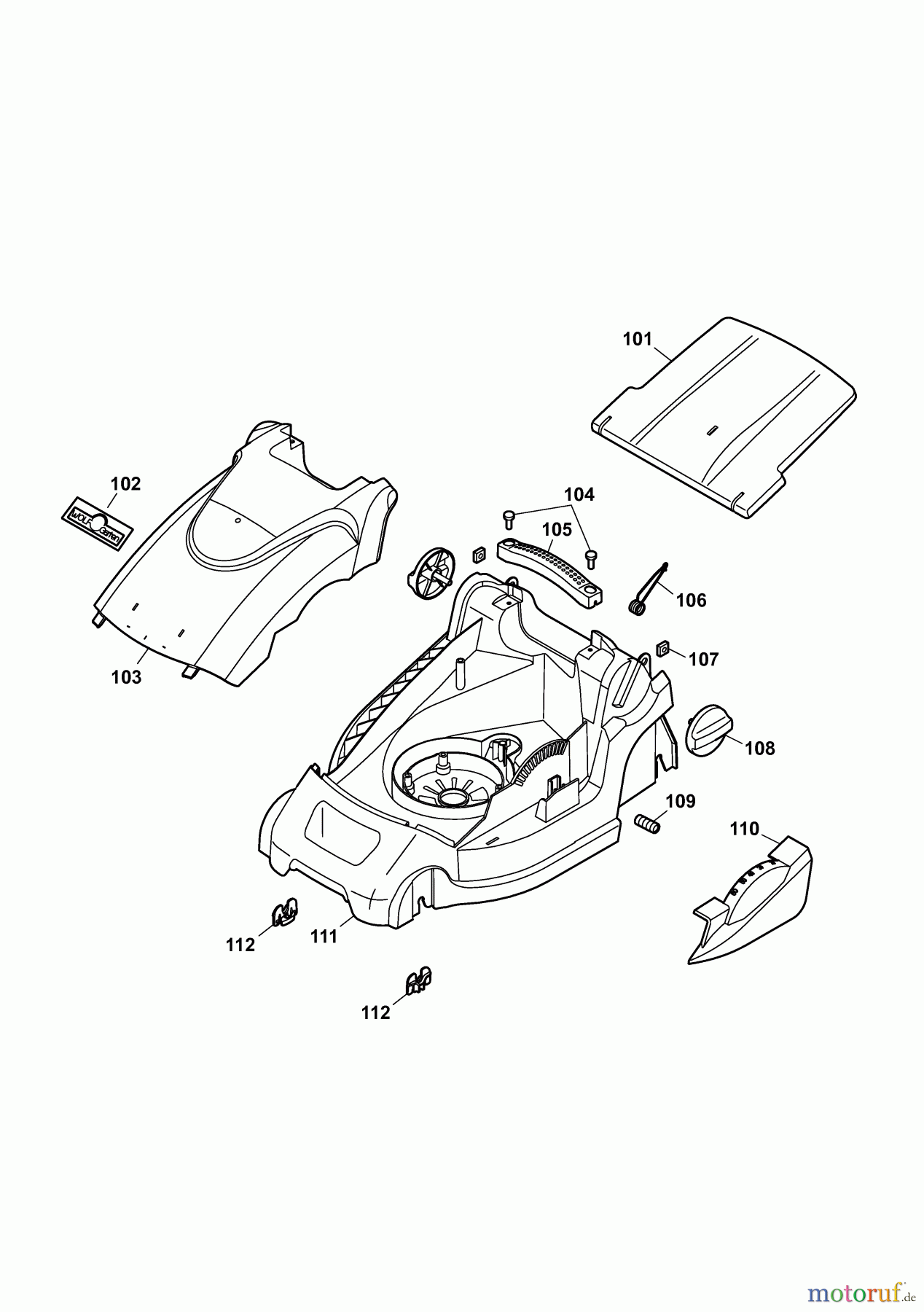  Wolf-Garten Electric mower 2.37 E 4917003 Series H  (2010) Deck housing