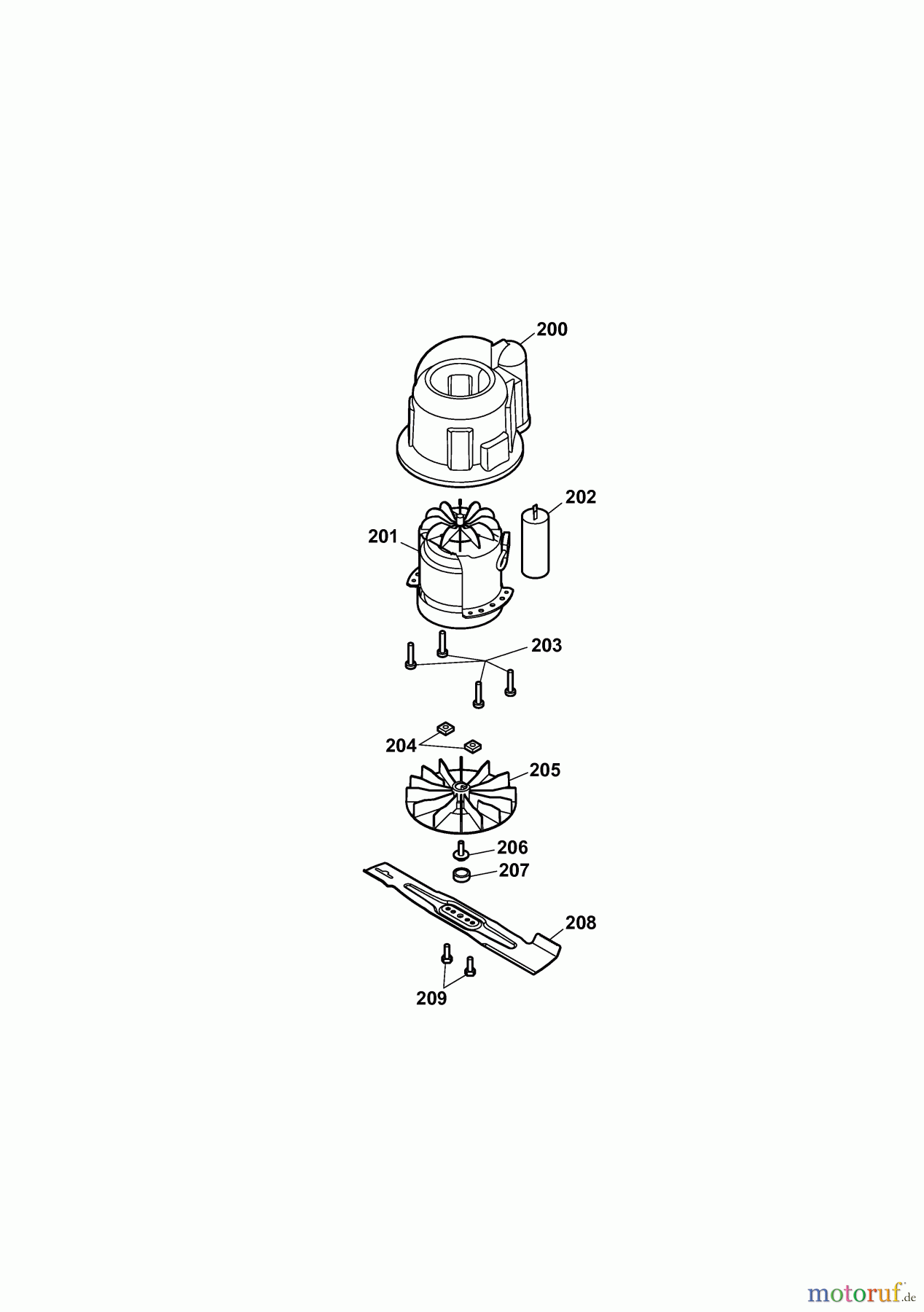  Wolf-Garten Electric mower 2.37 E 4917003 Series H  (2010) Blade, Blade adapter, Engine