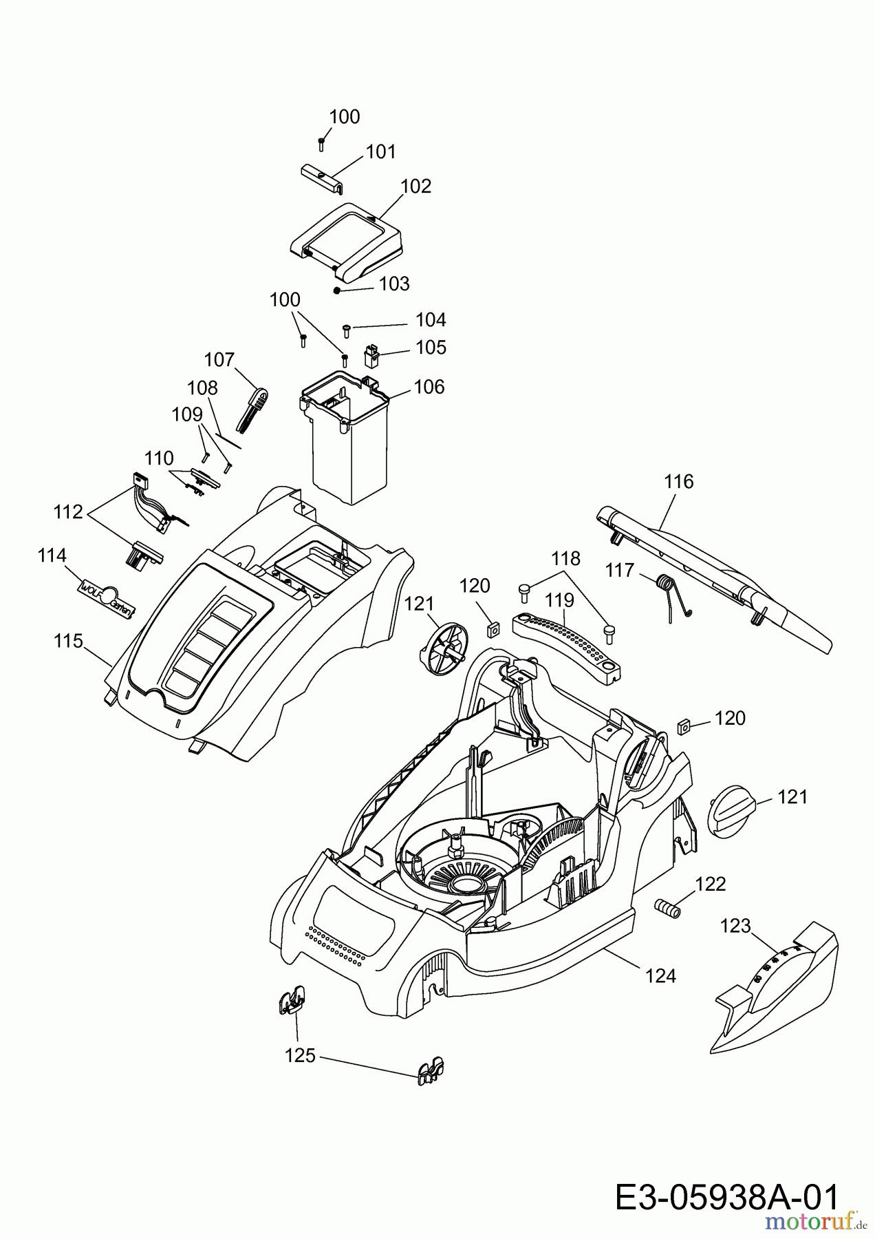  Wolf-Garten Battery mower Li-Ion Power 34 4919000 Series E  (2011) Deck housing