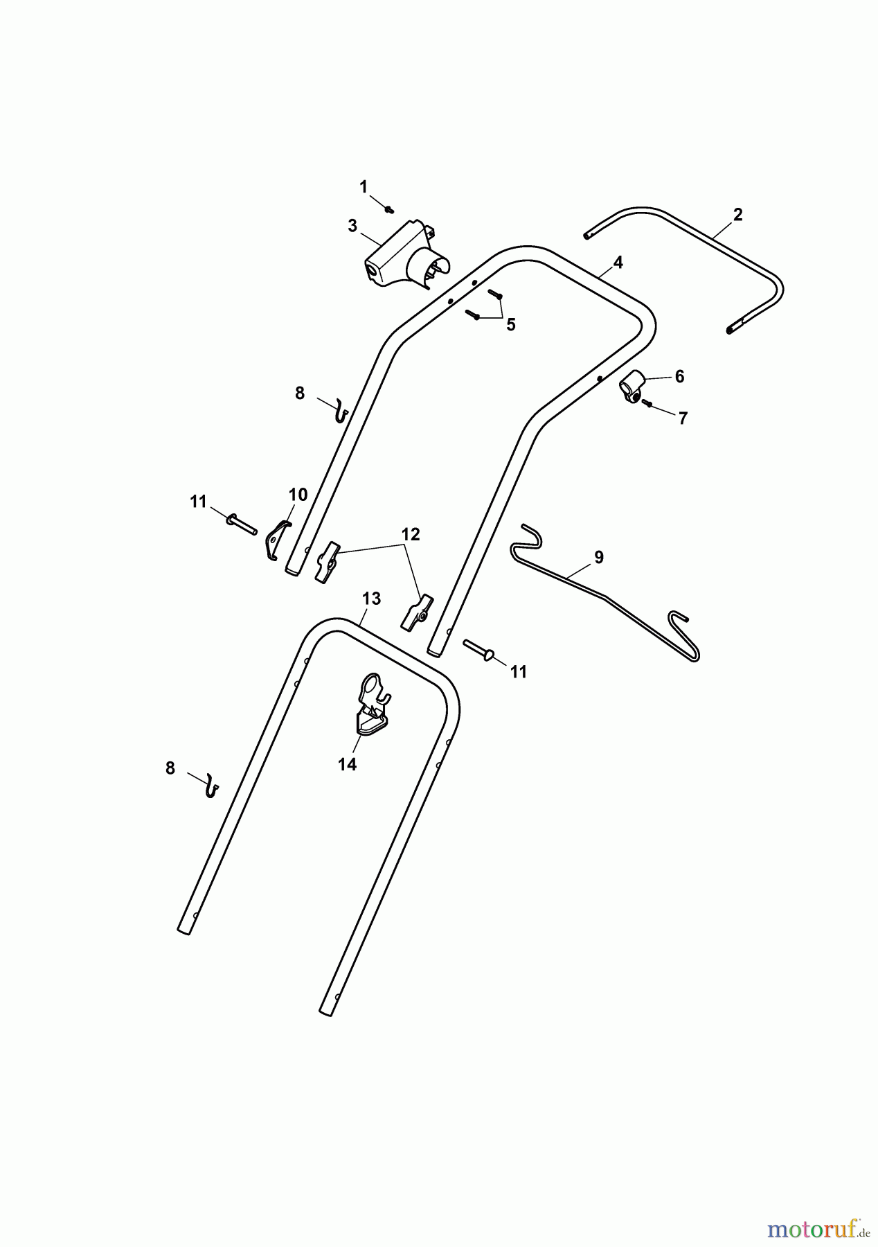  Wolf-Garten Electric mower Compact plus 40 E-1 4970000 Series F  (2010) Handle