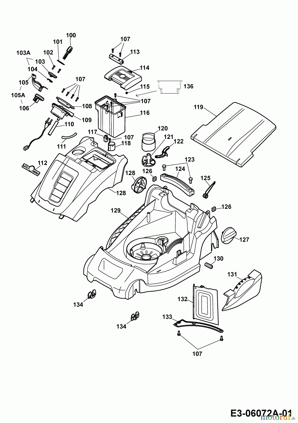  Wolf-Garten Hybrid mower Hybrid Power 37 4939002 Series C  (2010) Deck housing