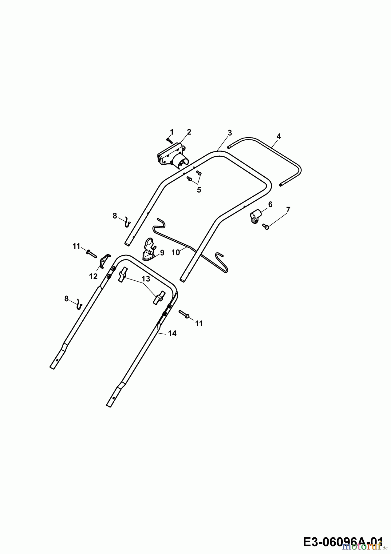  Wolf-Garten Electric mower HE 40 4968687 Series B  (2010) Handle