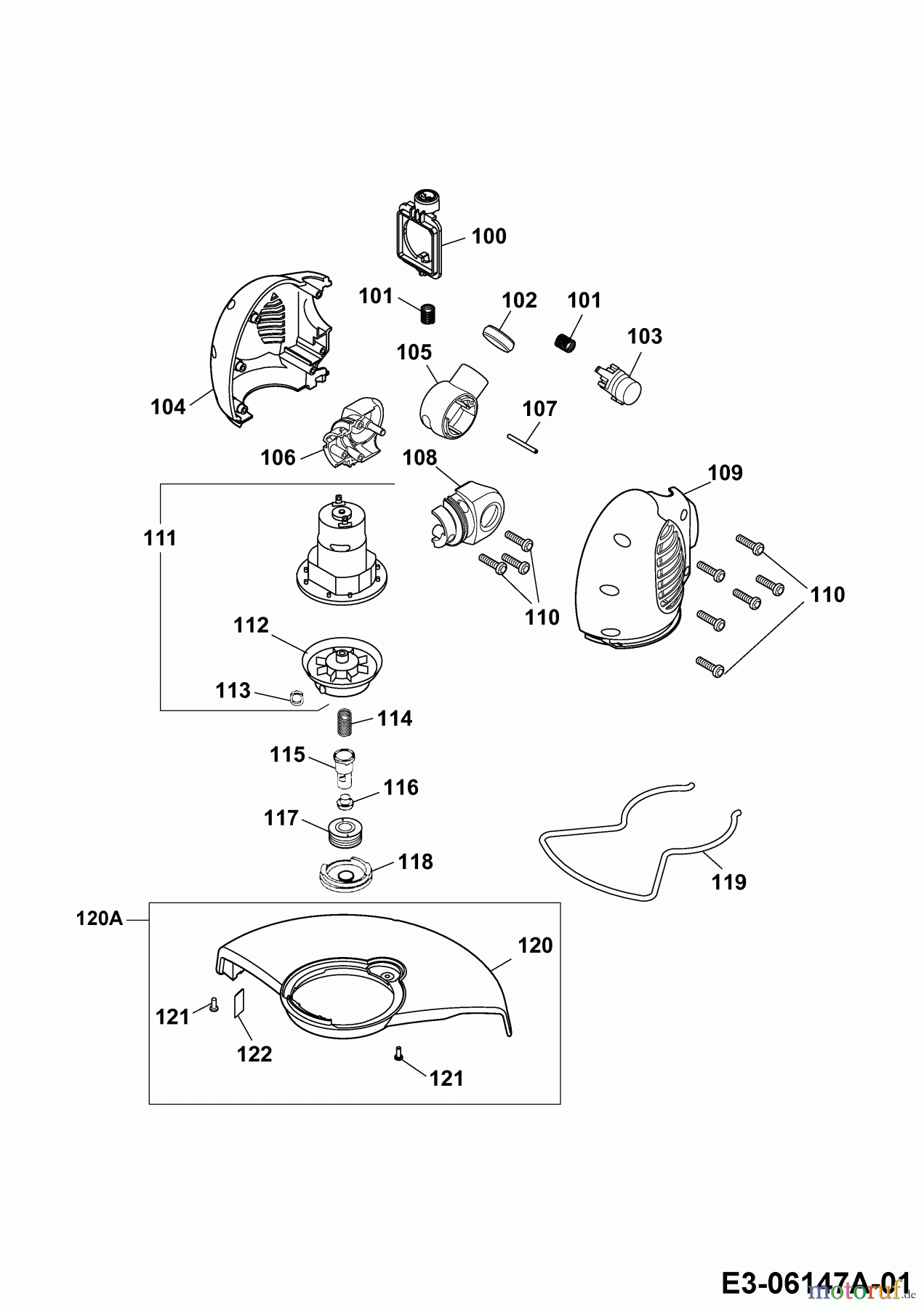  Wolf-Garten Battery trimmer Li-Ion Power GT 815 7134880 Series E  (2010) Electric motor, Spool and string