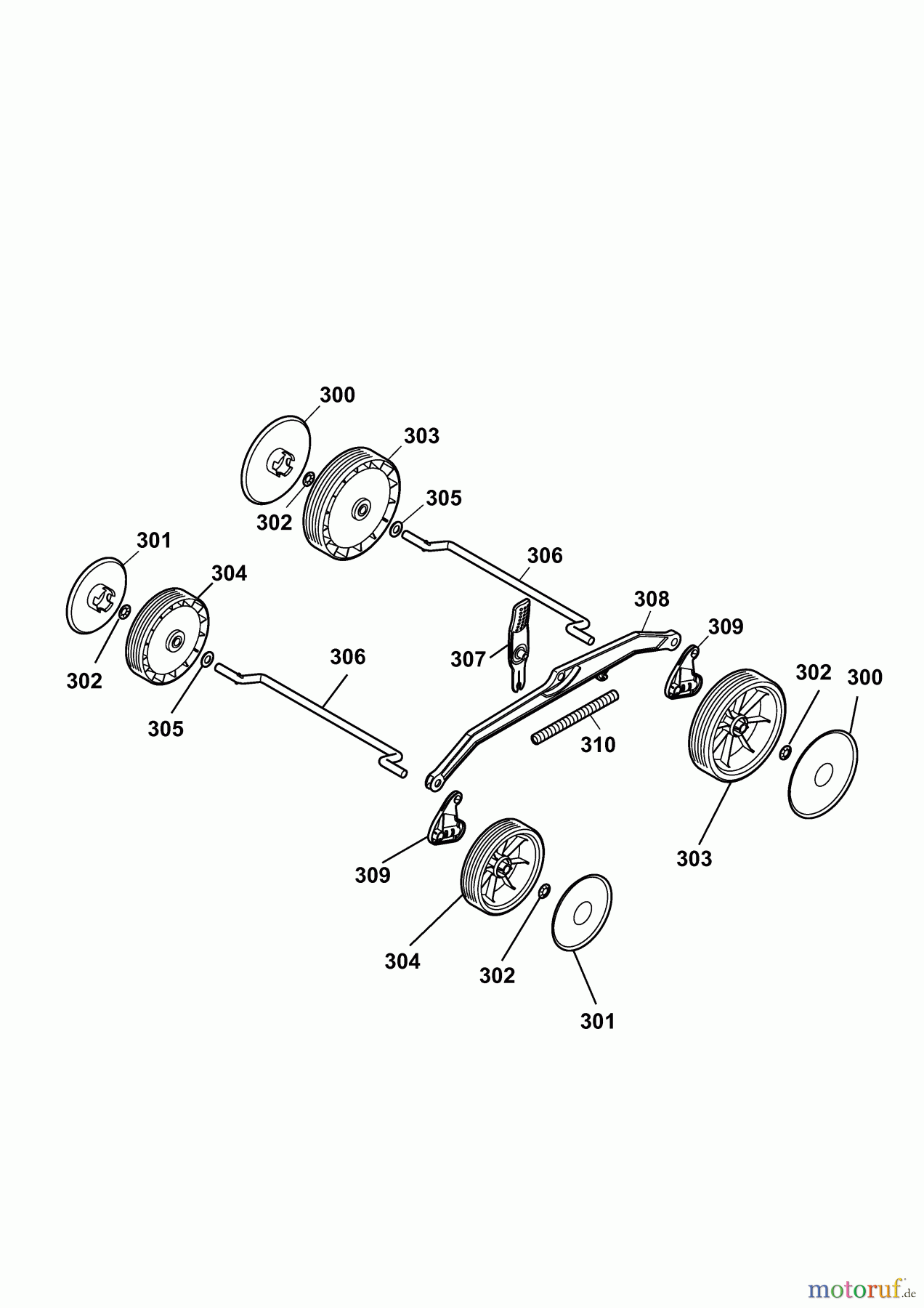  Wolf-Garten Electric mower Power Edition 34 E 4924000 Series F  (2010) Height adjustment, Wheels