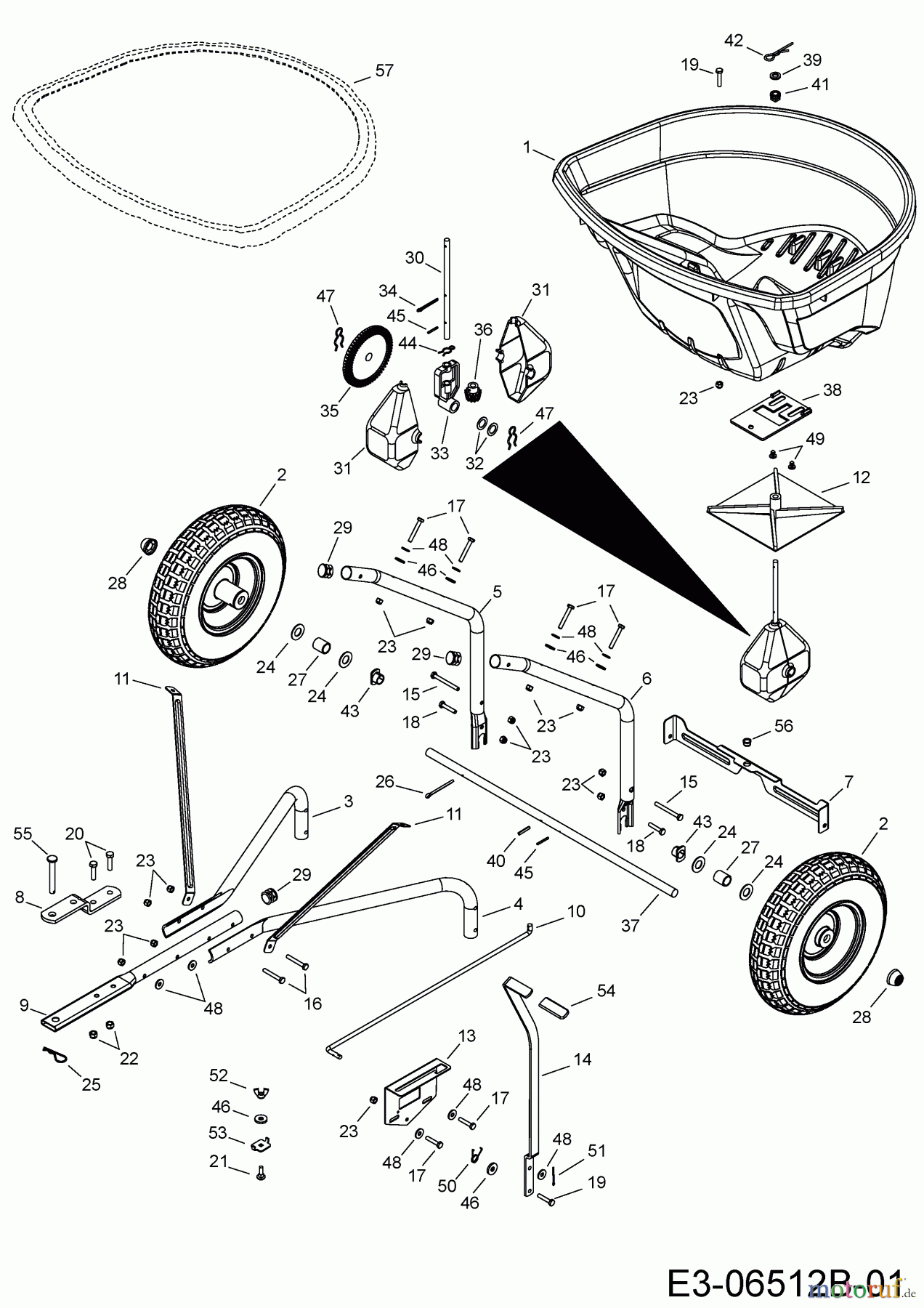  MTD Accessories Accessories garden and lawn tractors Spreader 45-04631  (196-534-000) 196-534-000  (2015) Basic machine