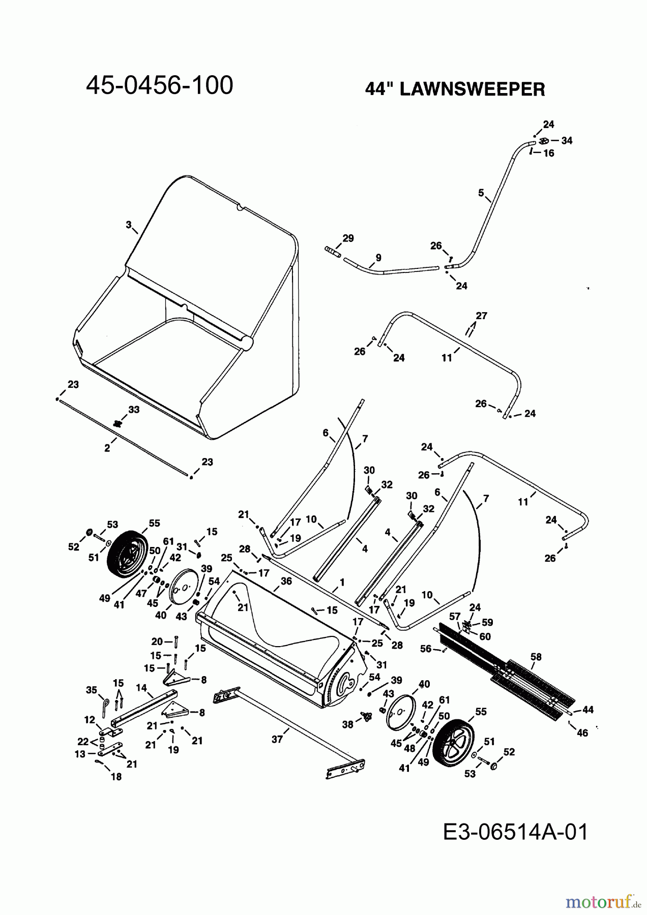  MTD Accessories Accessories garden and lawn tractors Sweeper 45-0456-100  (190-541-000) 190-541-000  (2010) Basic machine