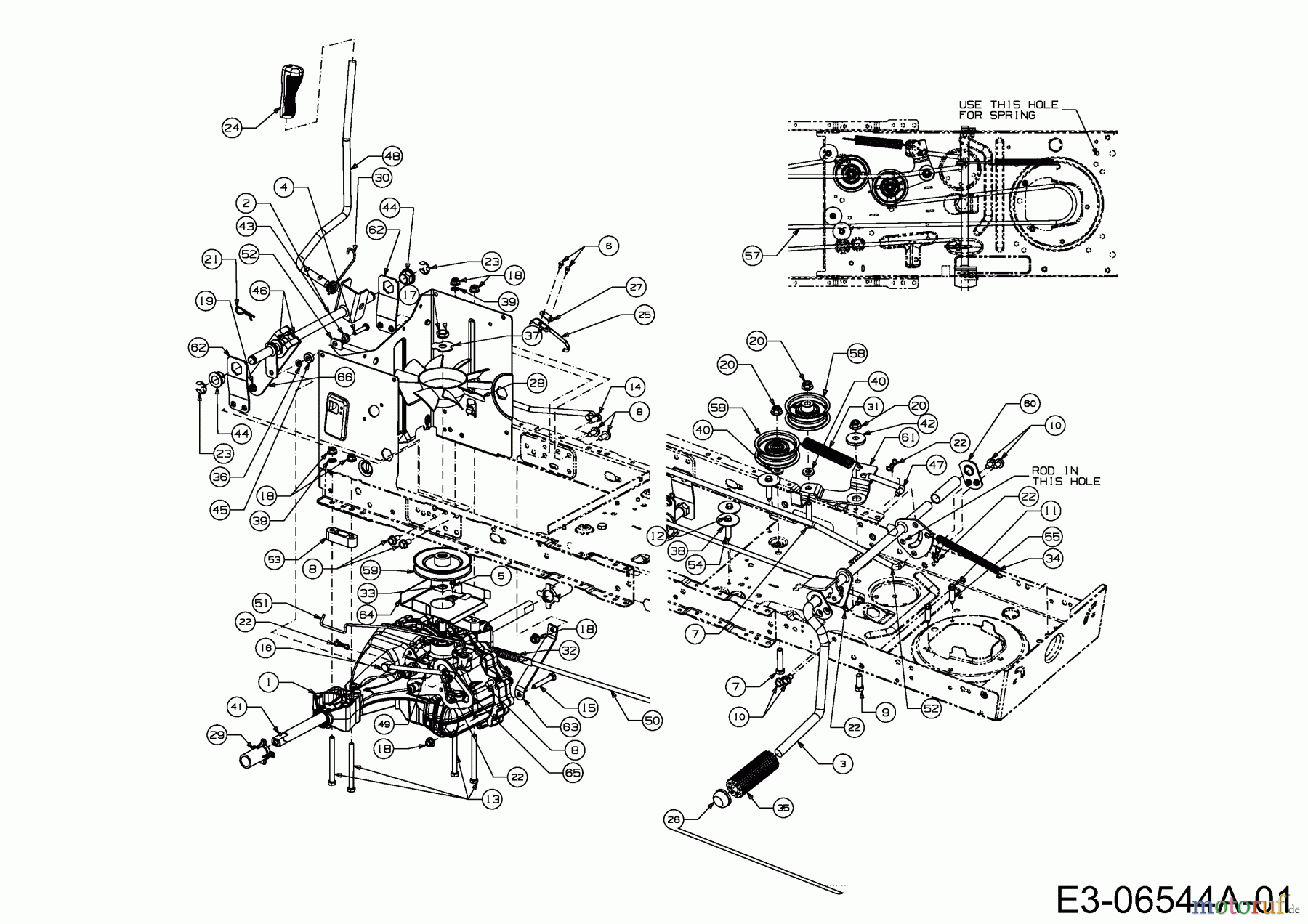  Ranger Lawn tractors Ranger 2 H (20/107 H) 13BT798G661  (2011) Drive system, Pedals