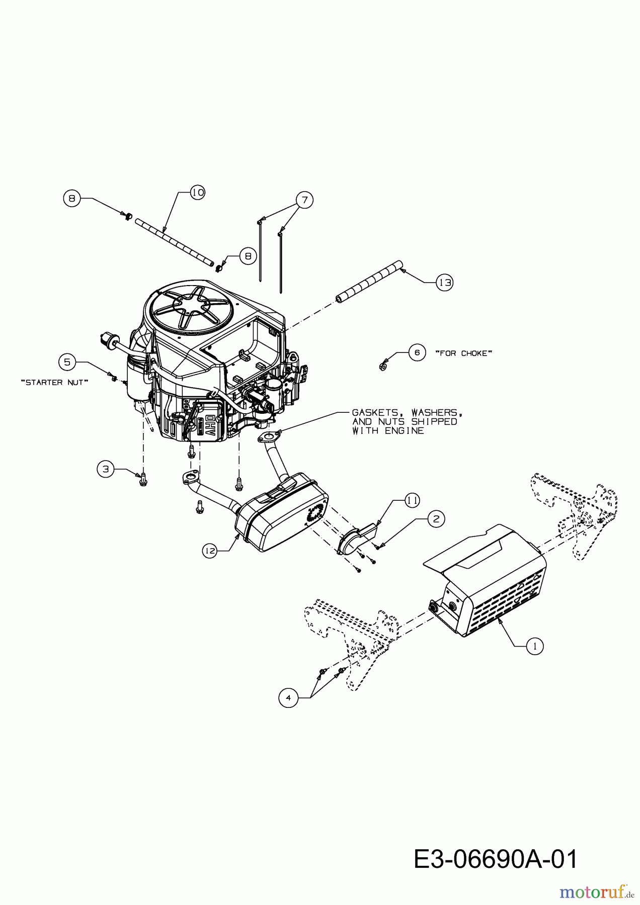  Massey Ferguson Lawn tractors MF 36-16 RD 13CG51CE495  (2011) Engine accessories