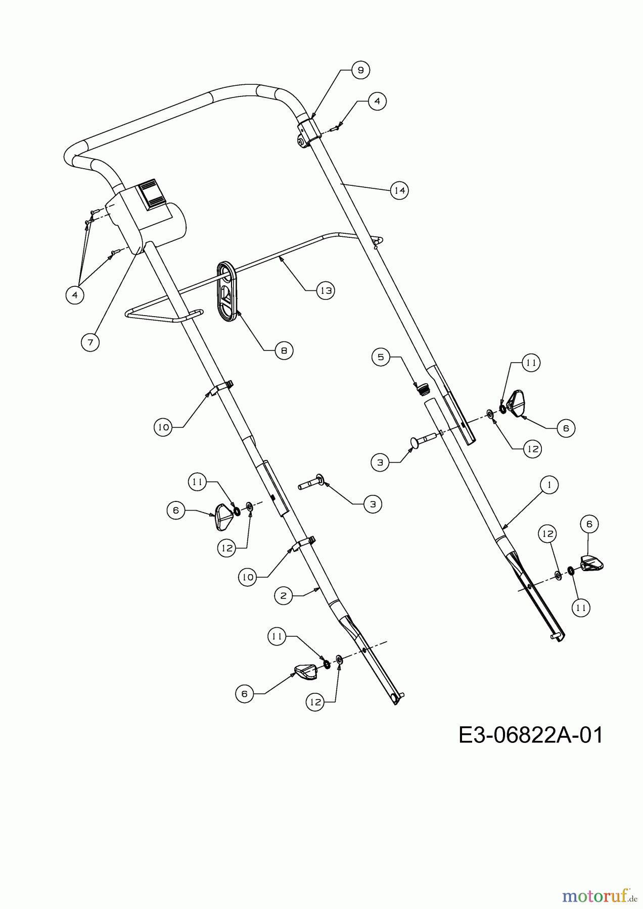  Wolf-Garten Electric mower Ambition 40 E 18D-N4S-650  (2011) Handle, Switch