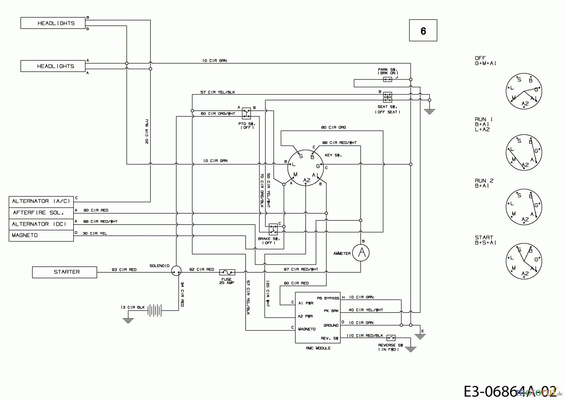  MTD Lawn tractors 17542 13AN775S308  (2011) Wiring diagram