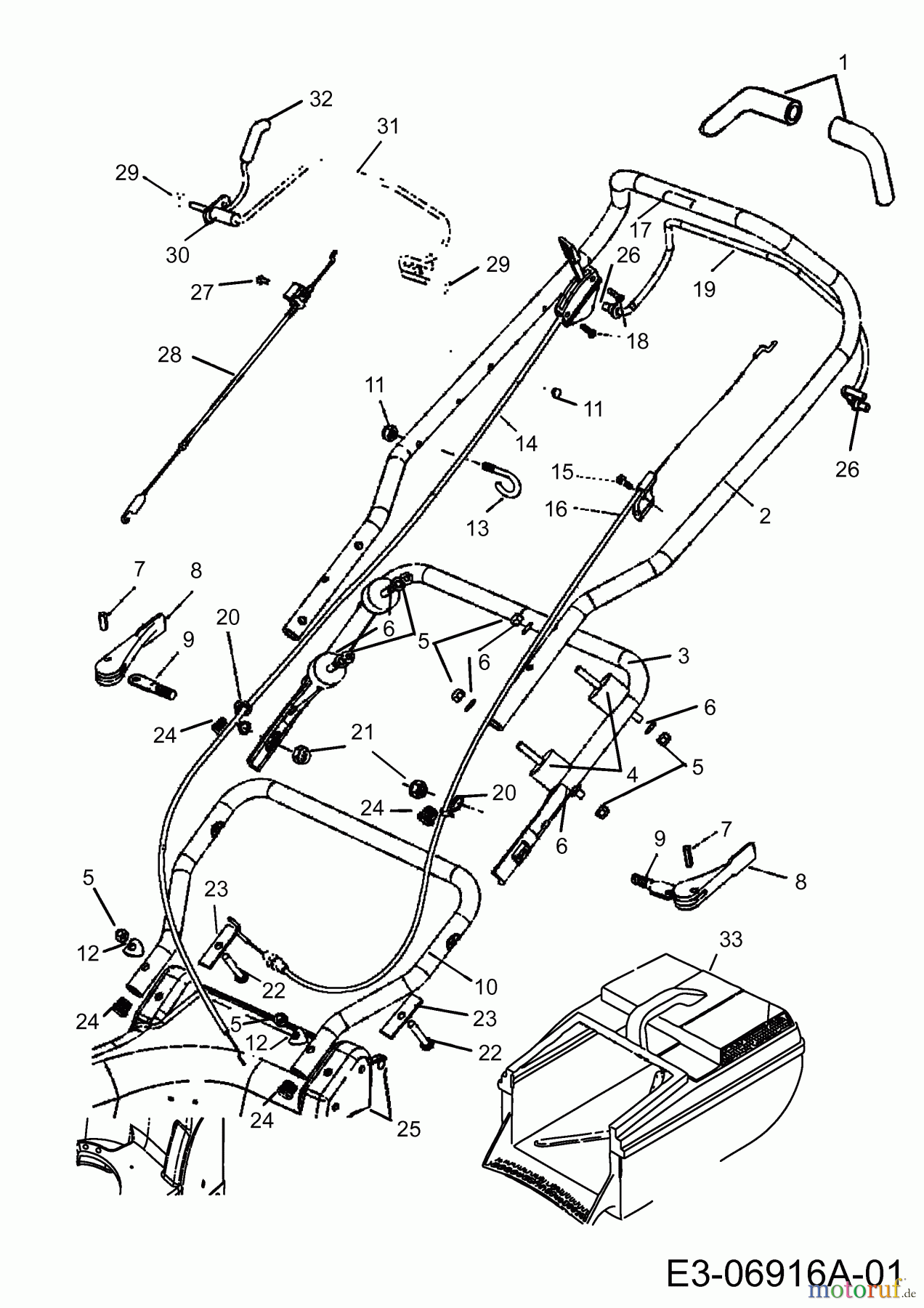  Petrol mower Leader AV 835972AV  (2010) Grass box, Handle