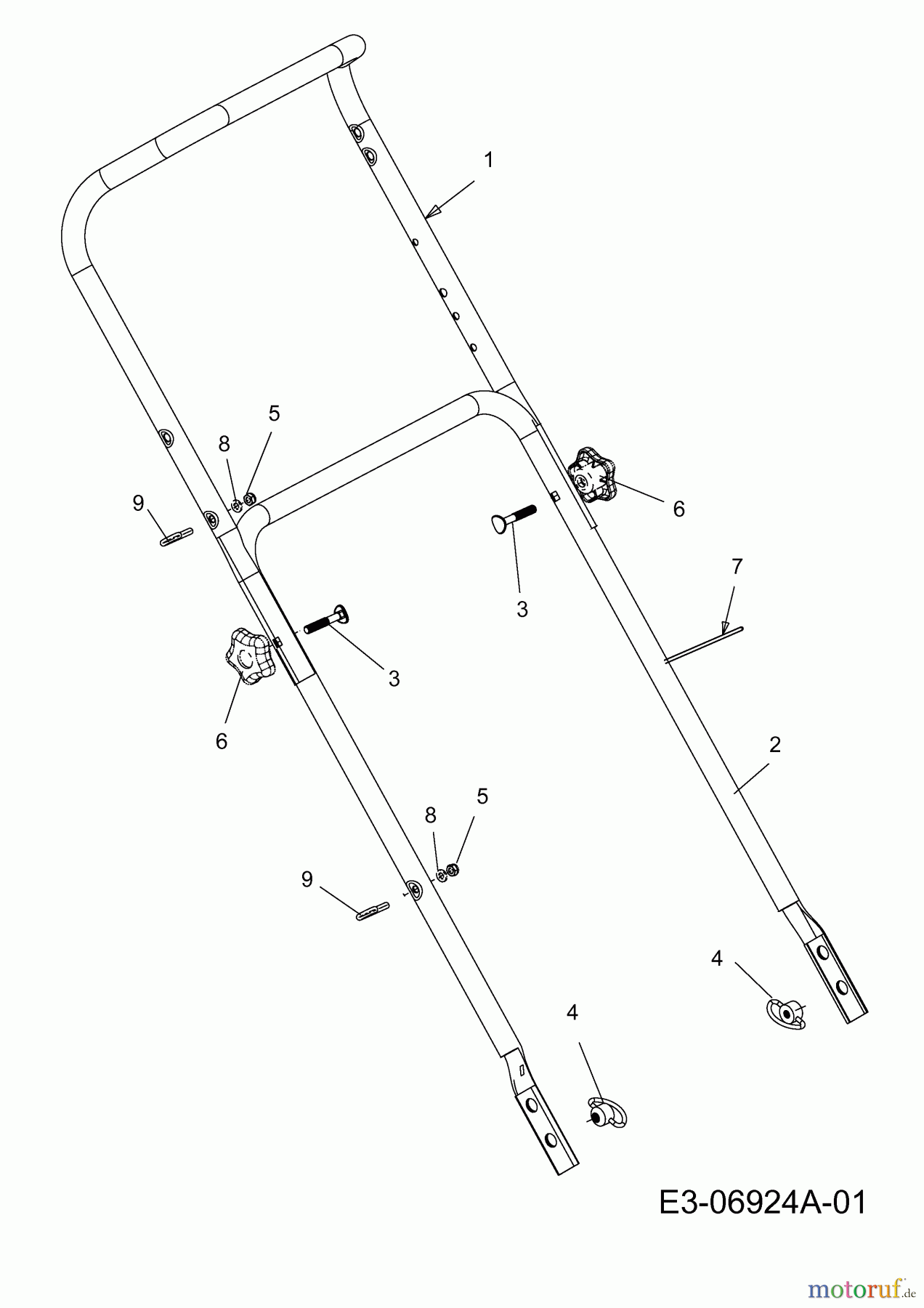  Mr.Gardener Petrol mower self propelled HWD 5553 TH 12A-85CQ629 (2011) Handle