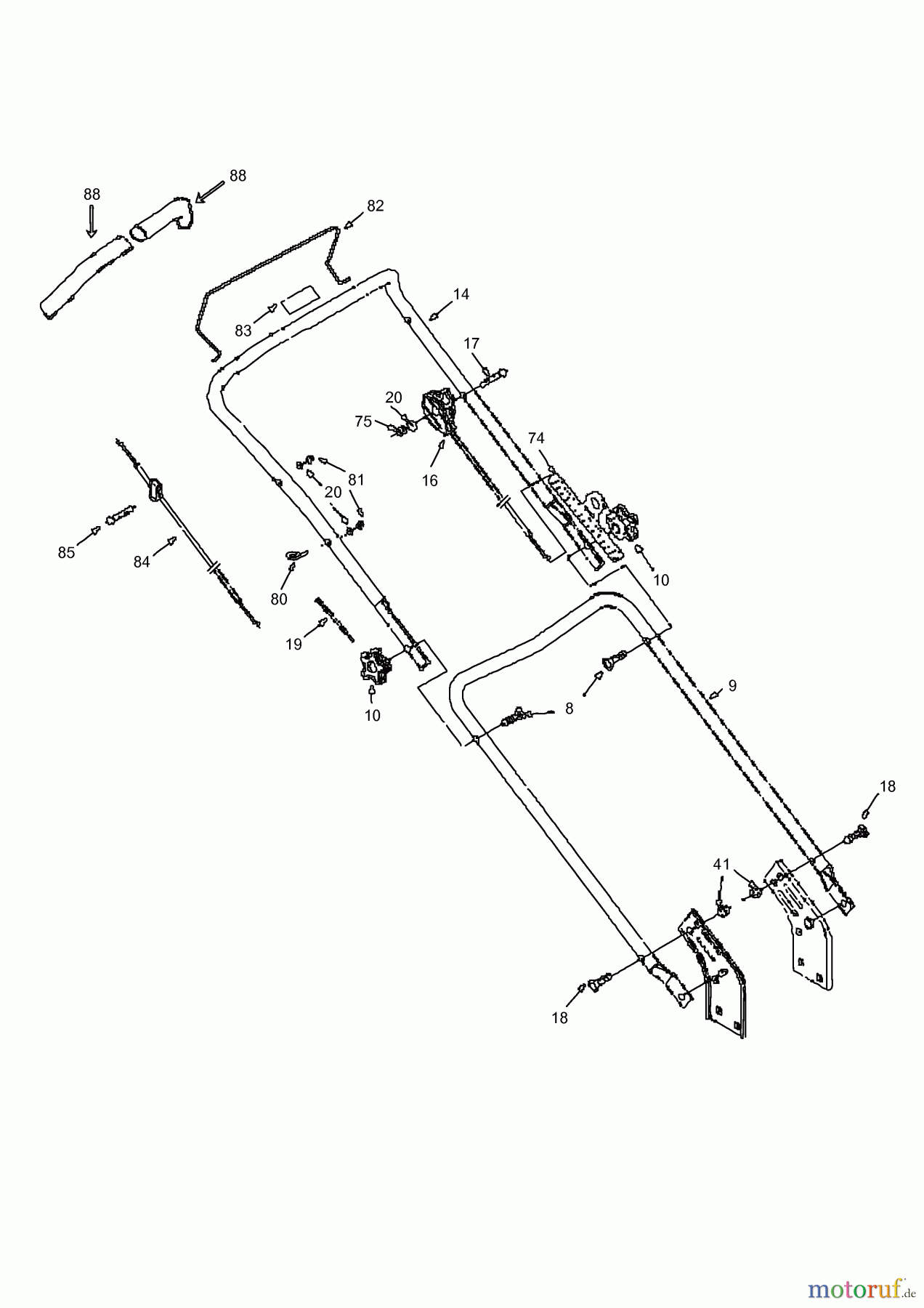  Petrol mower Easy Start Xtra 823071  (2011) Handle