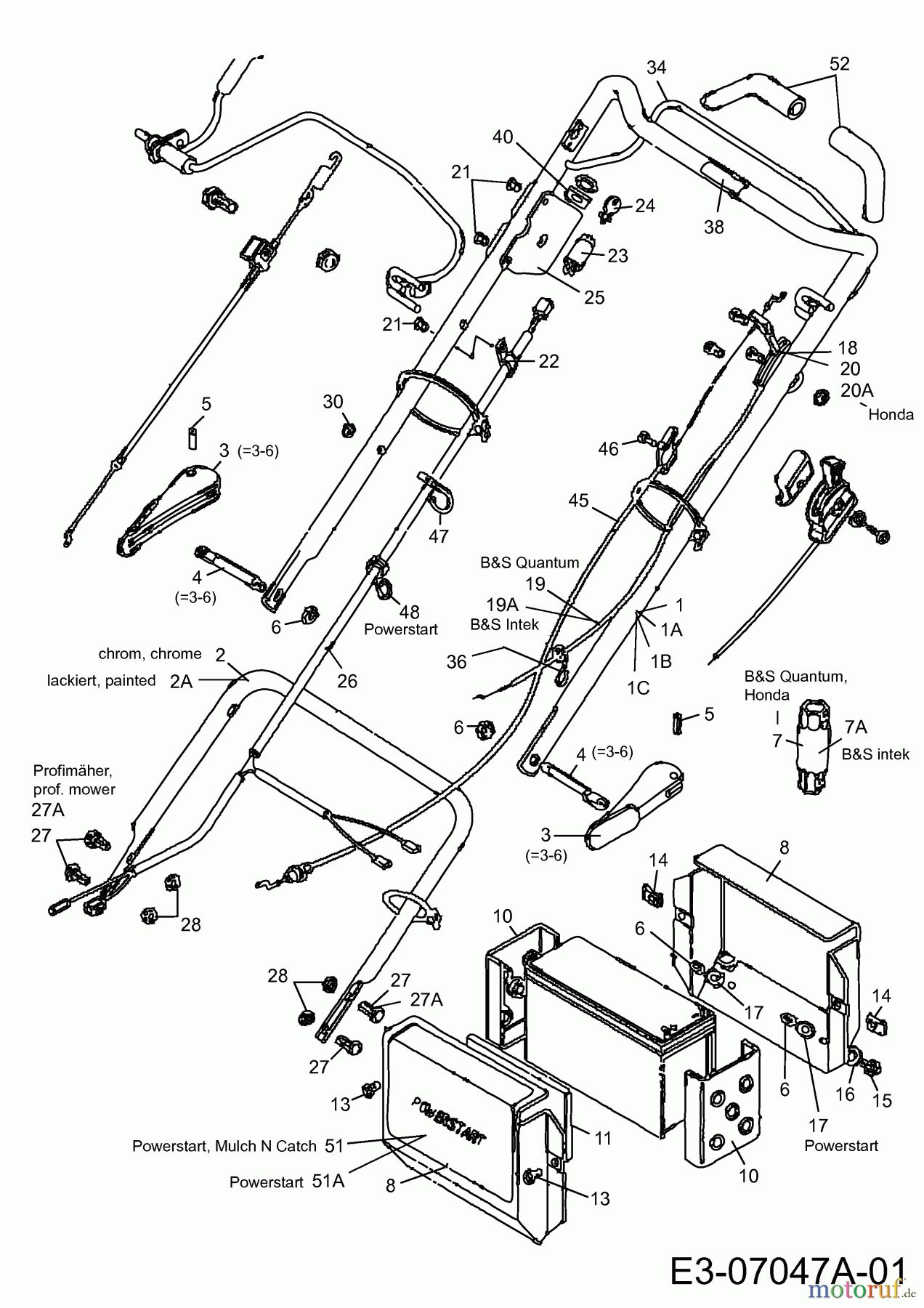  Petrol mower Prof Supercut 45198  (2007) Handle