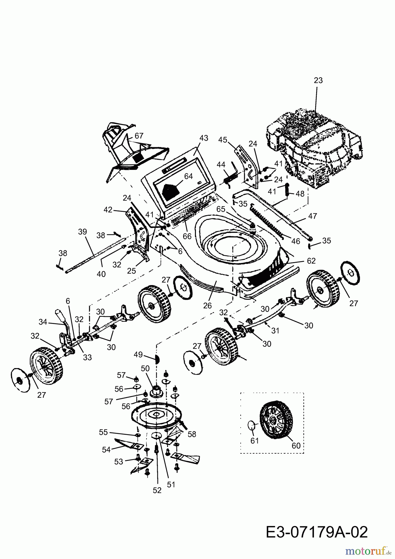  Petrol mower QuickStart Xtra 13848  (2008) Basic machine