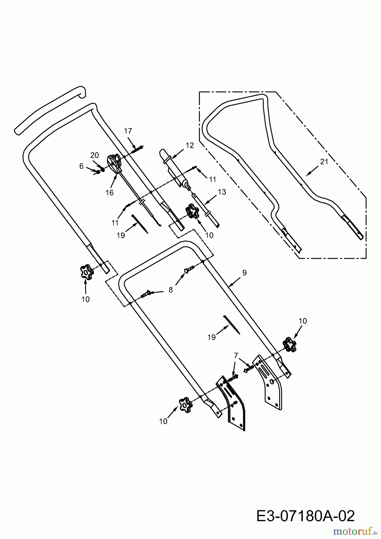  Petrol mower QuickStart Xtra 13848  (2009) Handle